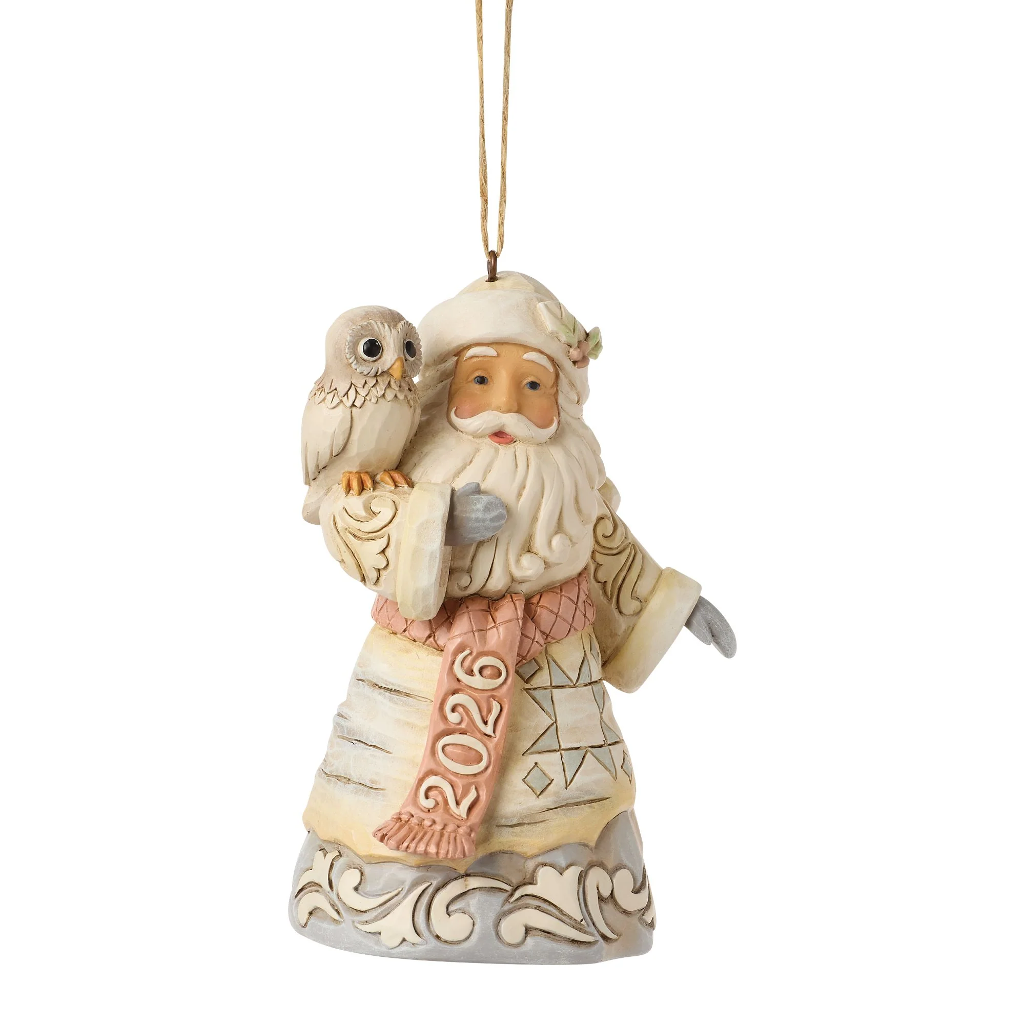2026 White Woodland Santa Hanging Ornament - Image 2