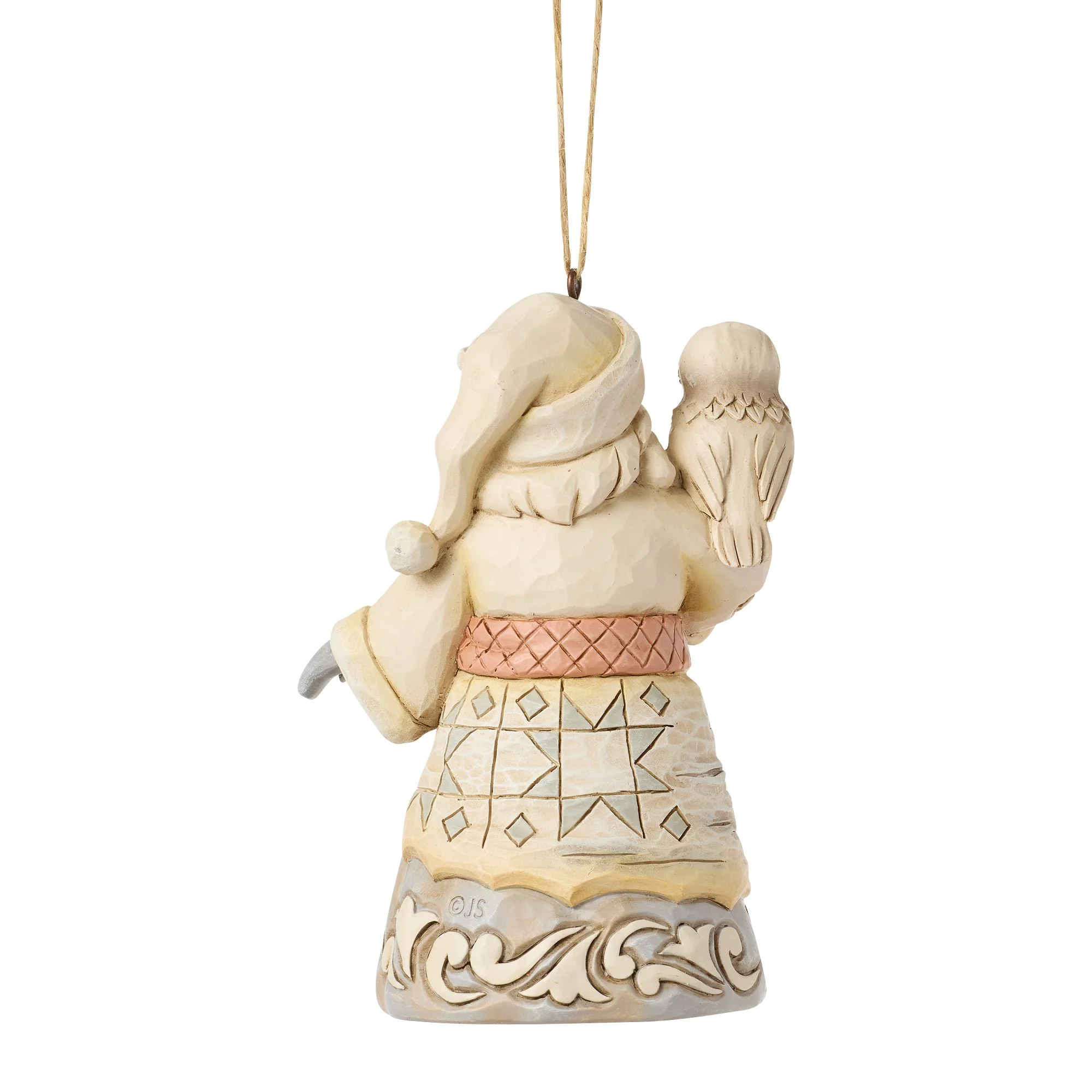2026 White Woodland Santa Hanging Ornament - Image 4
