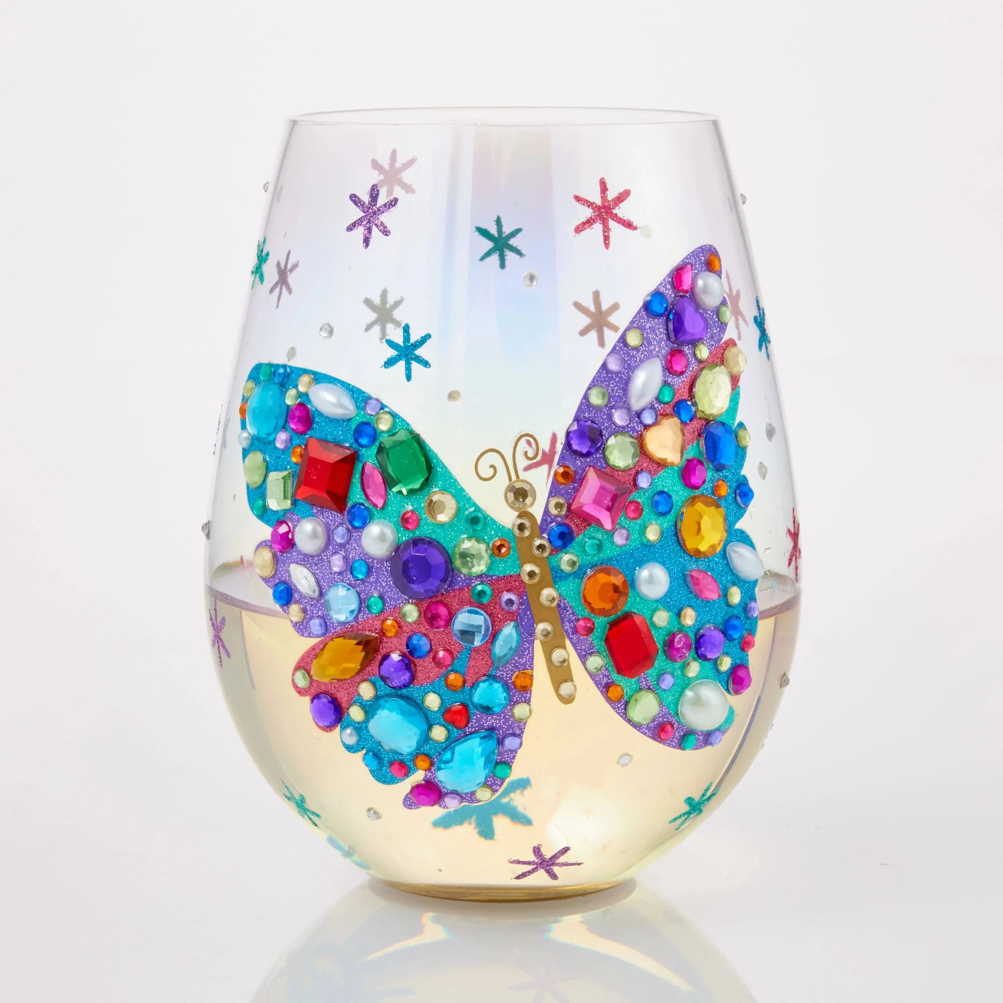 Bejewelled Butterfly Stemless Glass - Image 3