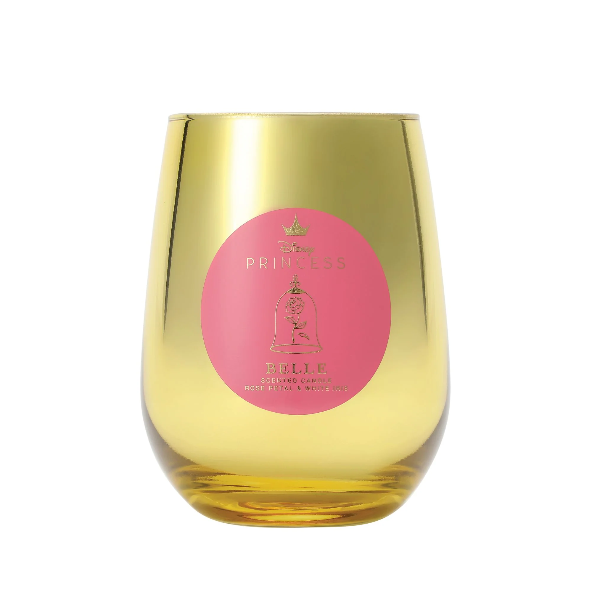 Belle Rose Petal & White Iris Foiled Glass Candle Candle - Image 2