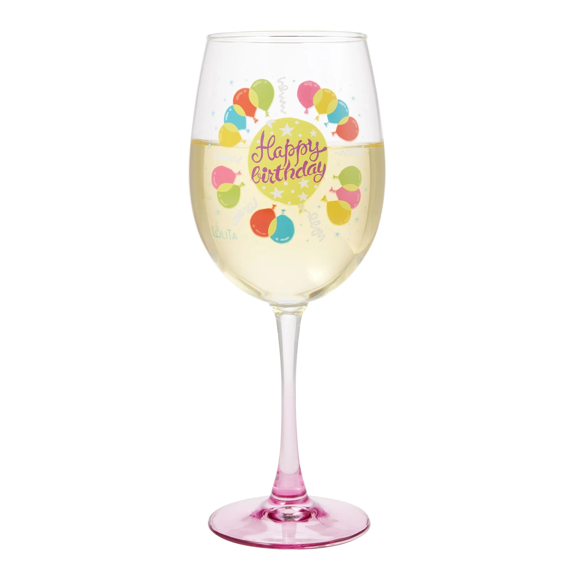 Birthday Balloons Wine Glass - Image 2