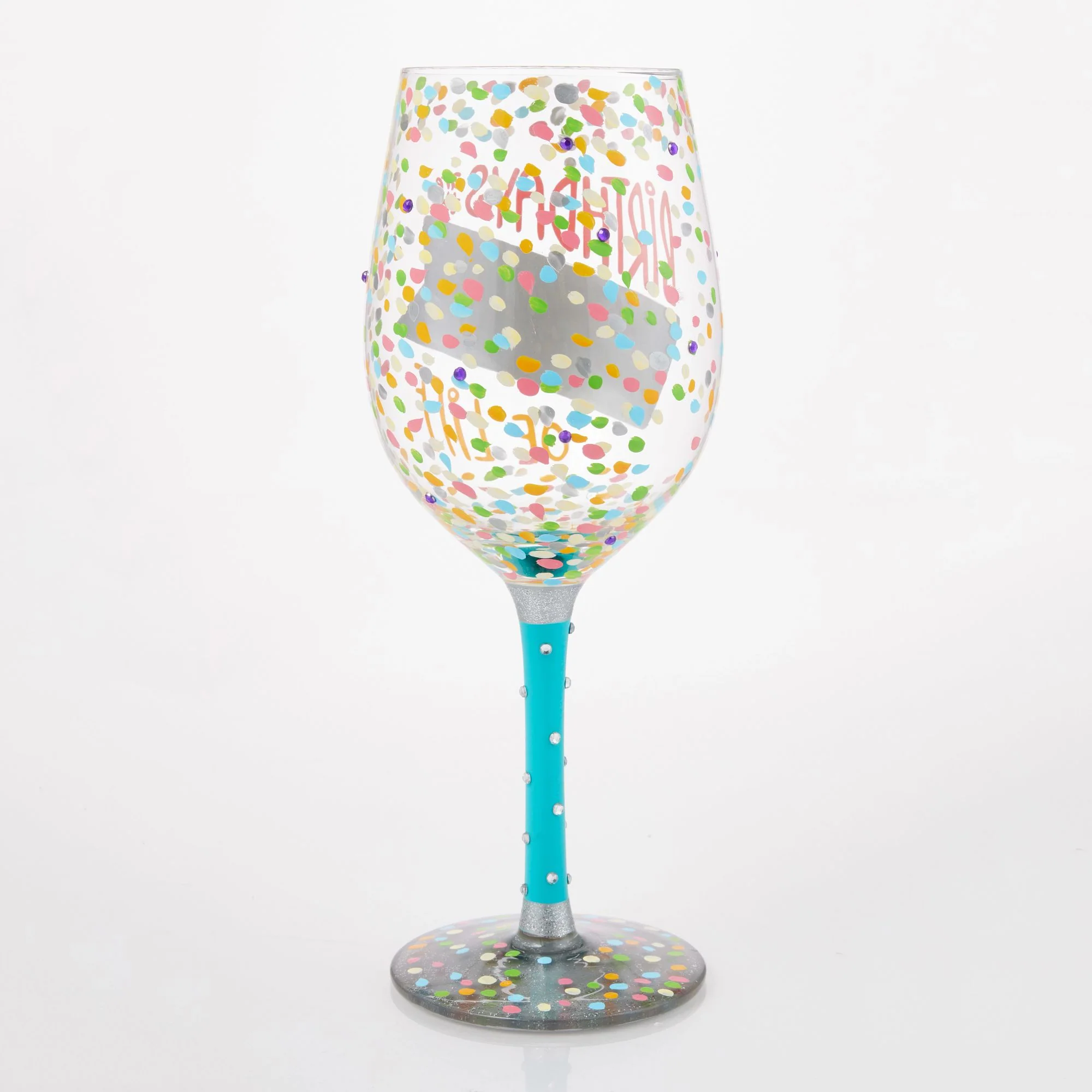 Birthdays are the Confetti of Life Wine Glass - Image 4