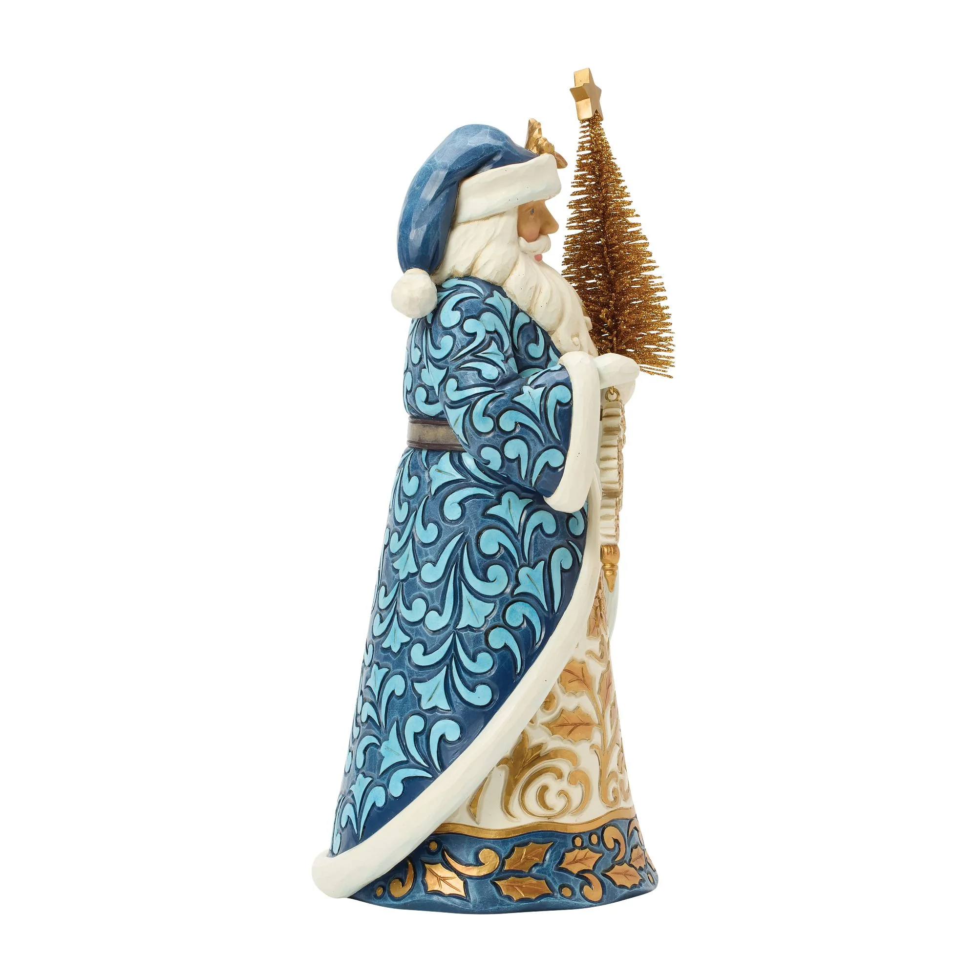 Blue & Gold Santa with Gold Sisal Tree - Image 4
