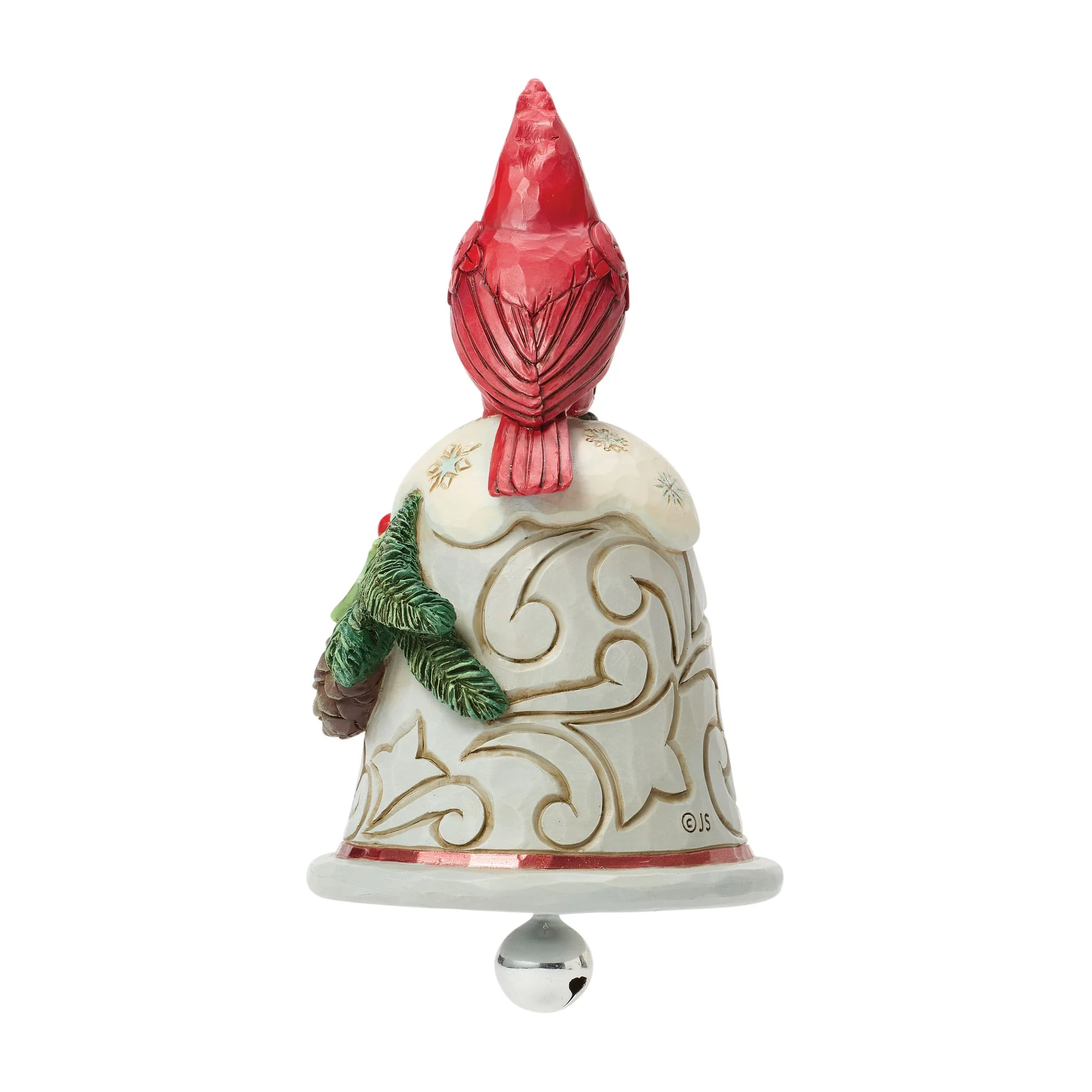 Cardinal Perched on a Bell Pint Figurine - Image 3