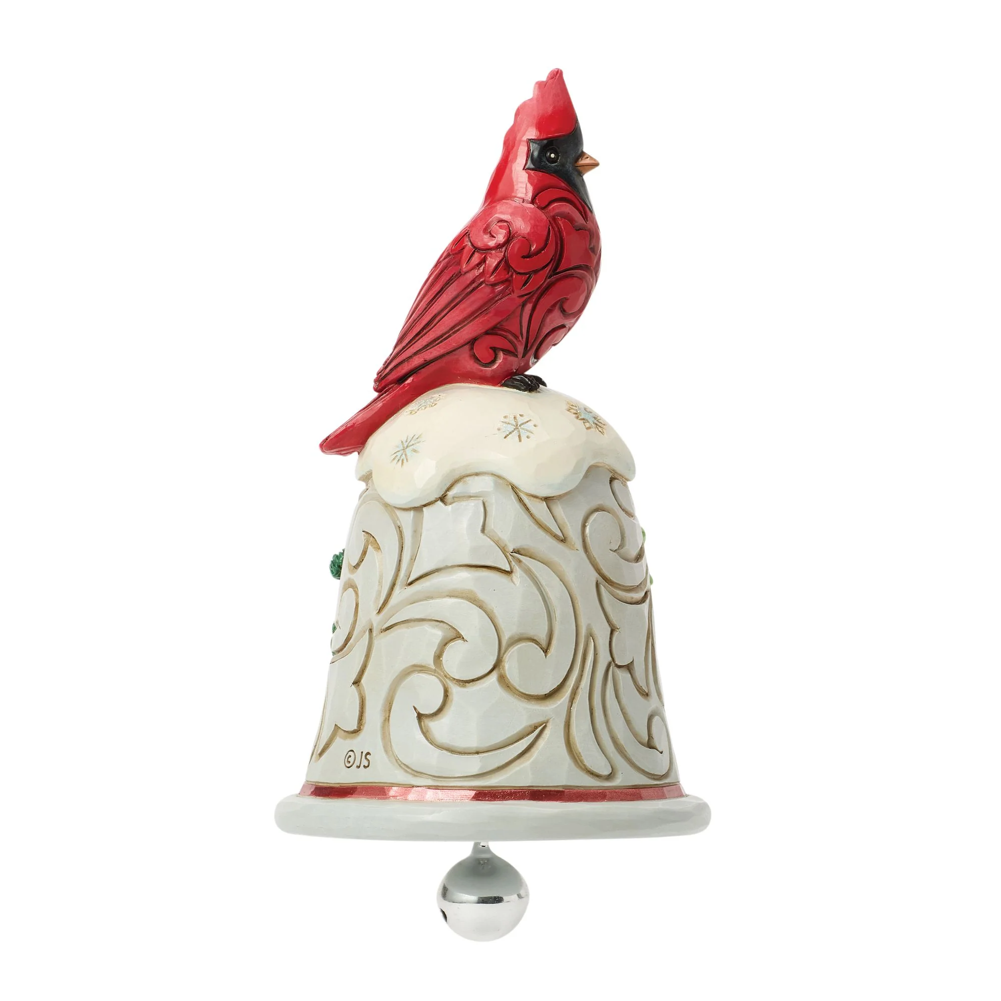 Cardinal Perched on a Bell Pint Figurine - Image 4