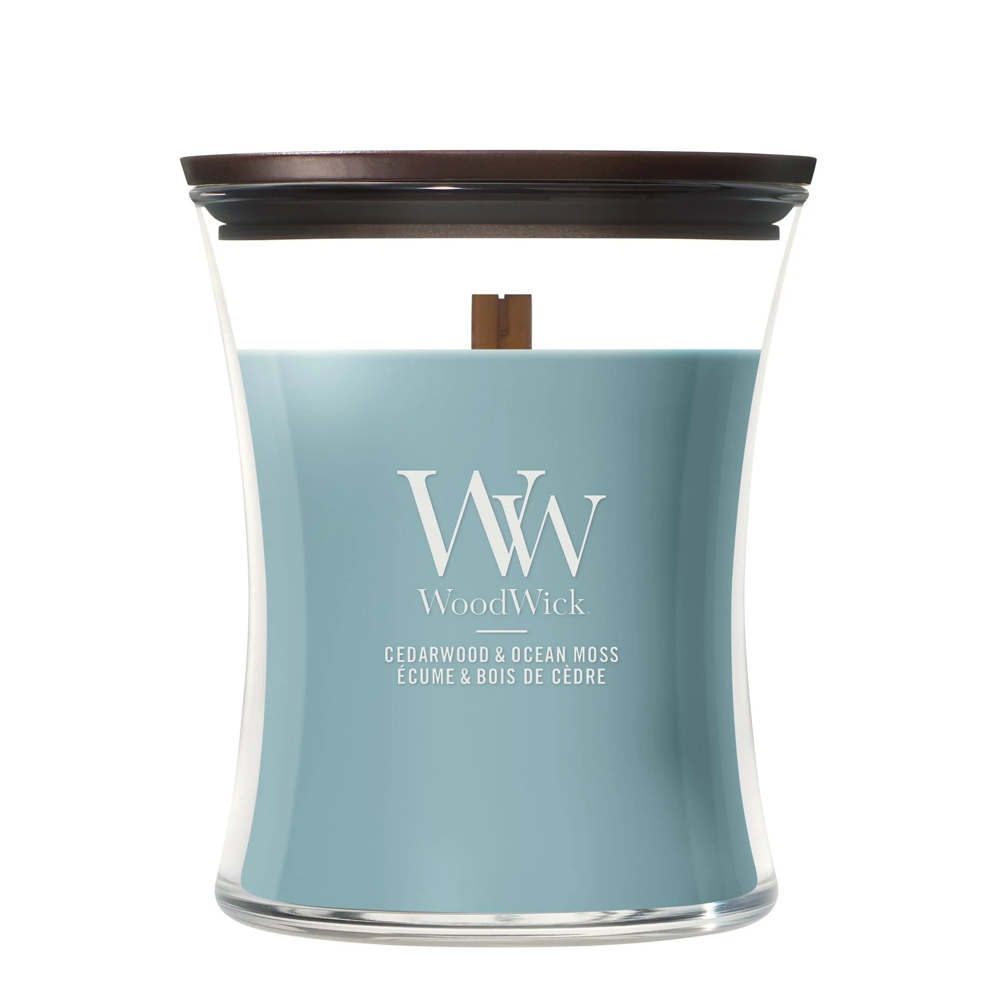 Cedarwood and Ocean Moss Medium Hourglass by WoodWick