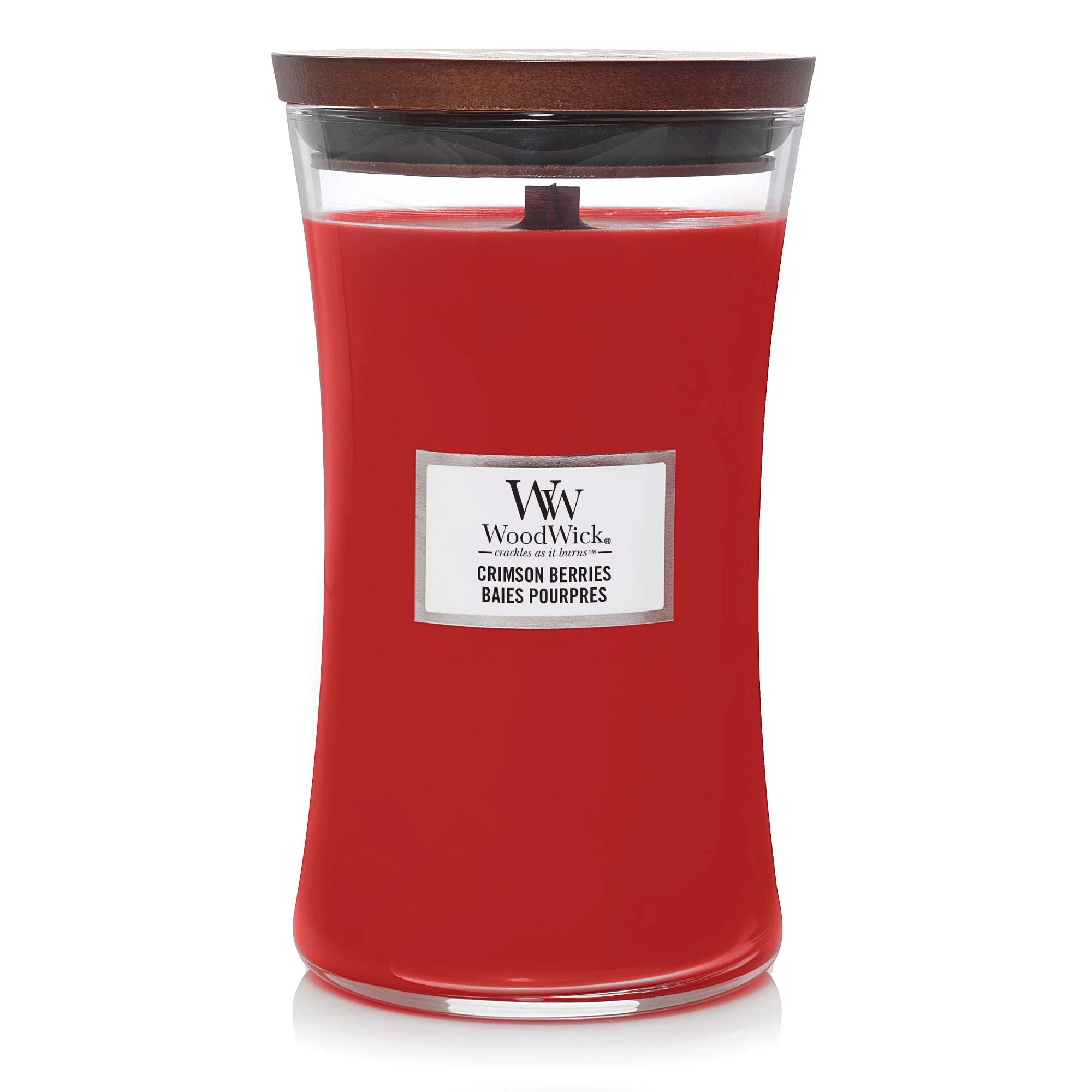 Crimson Berries Large Hourglass Wood Wick Candle