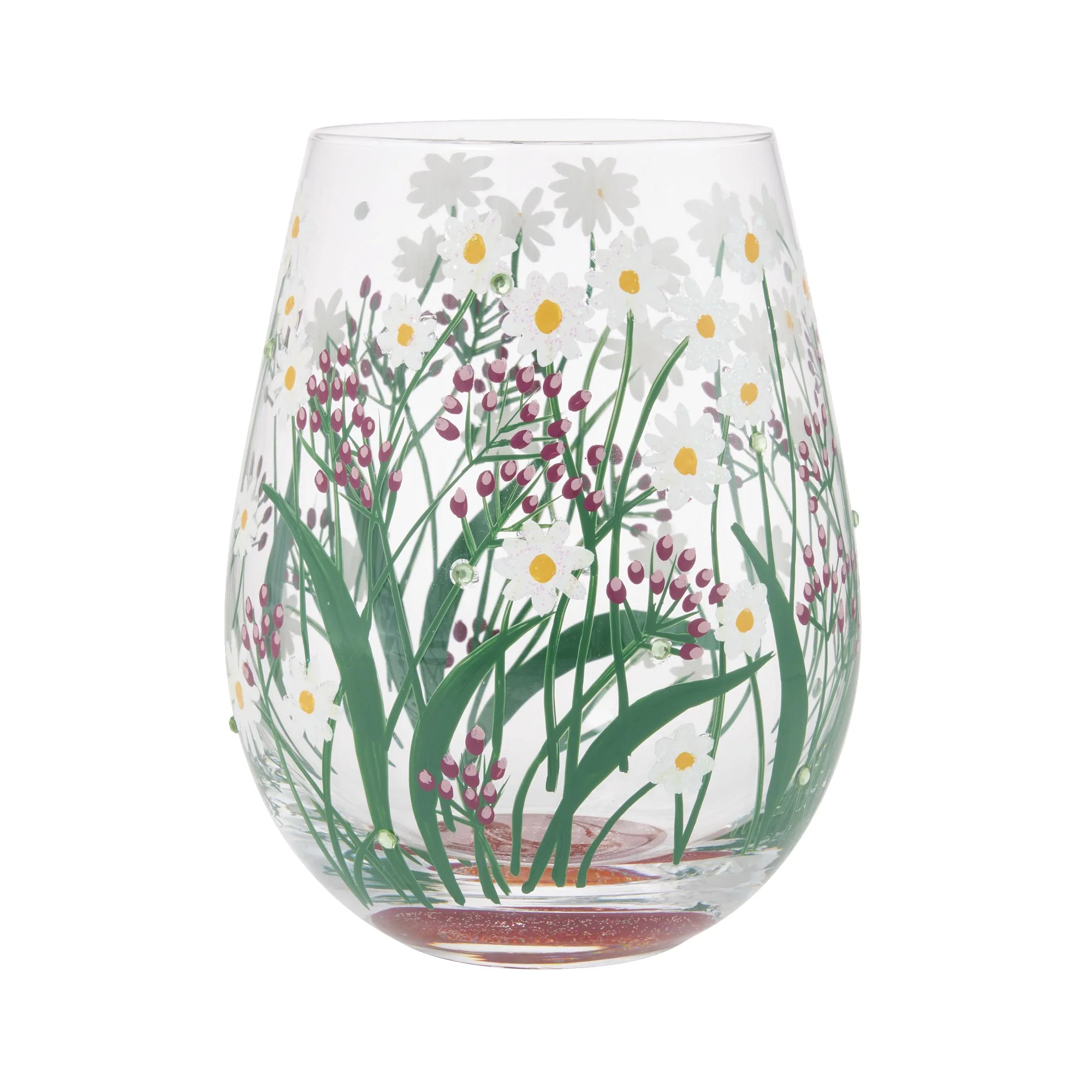 Delicate Florals Stemless Glass