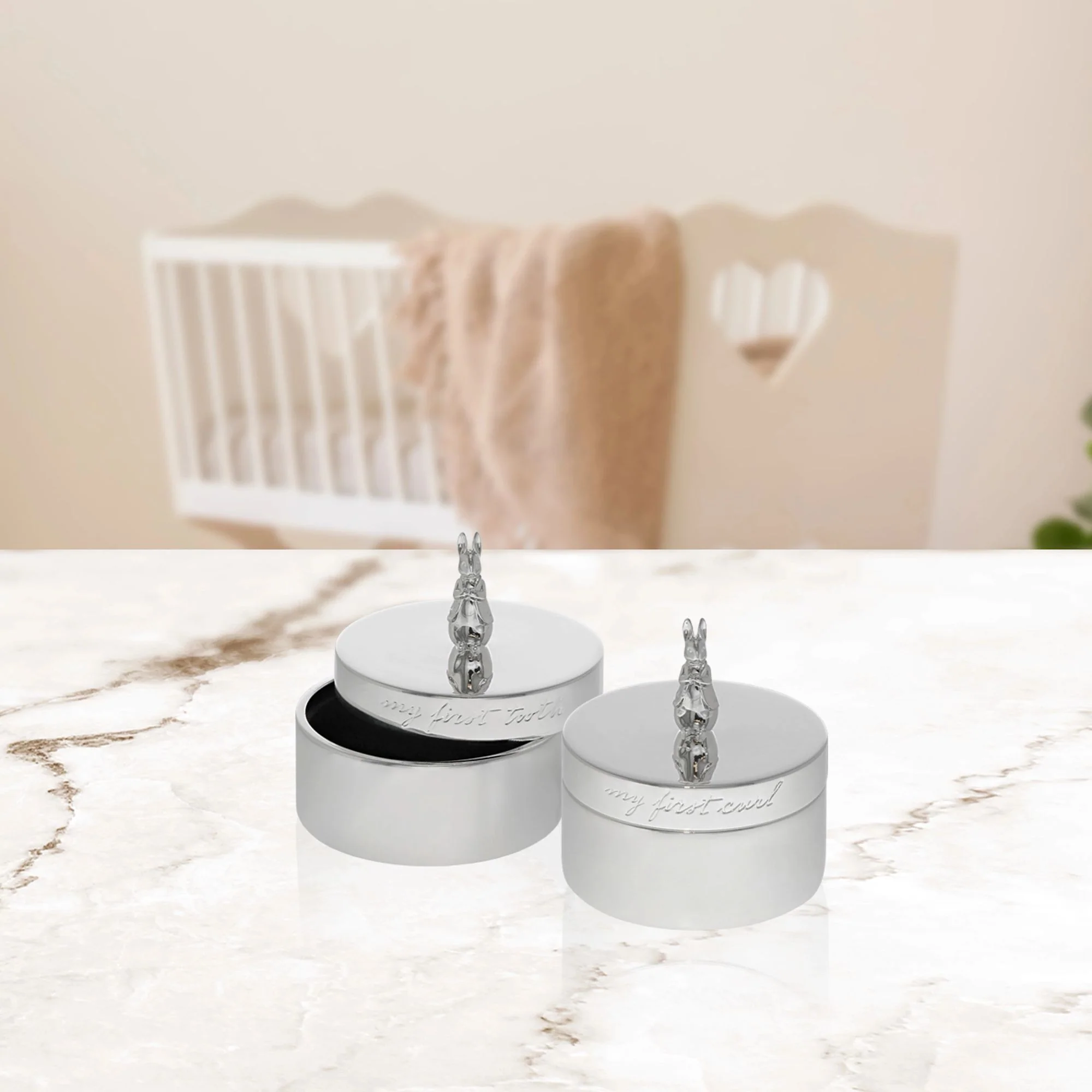Peter Rabbit Silver Plated First Tooth and Curl Box - Image 9