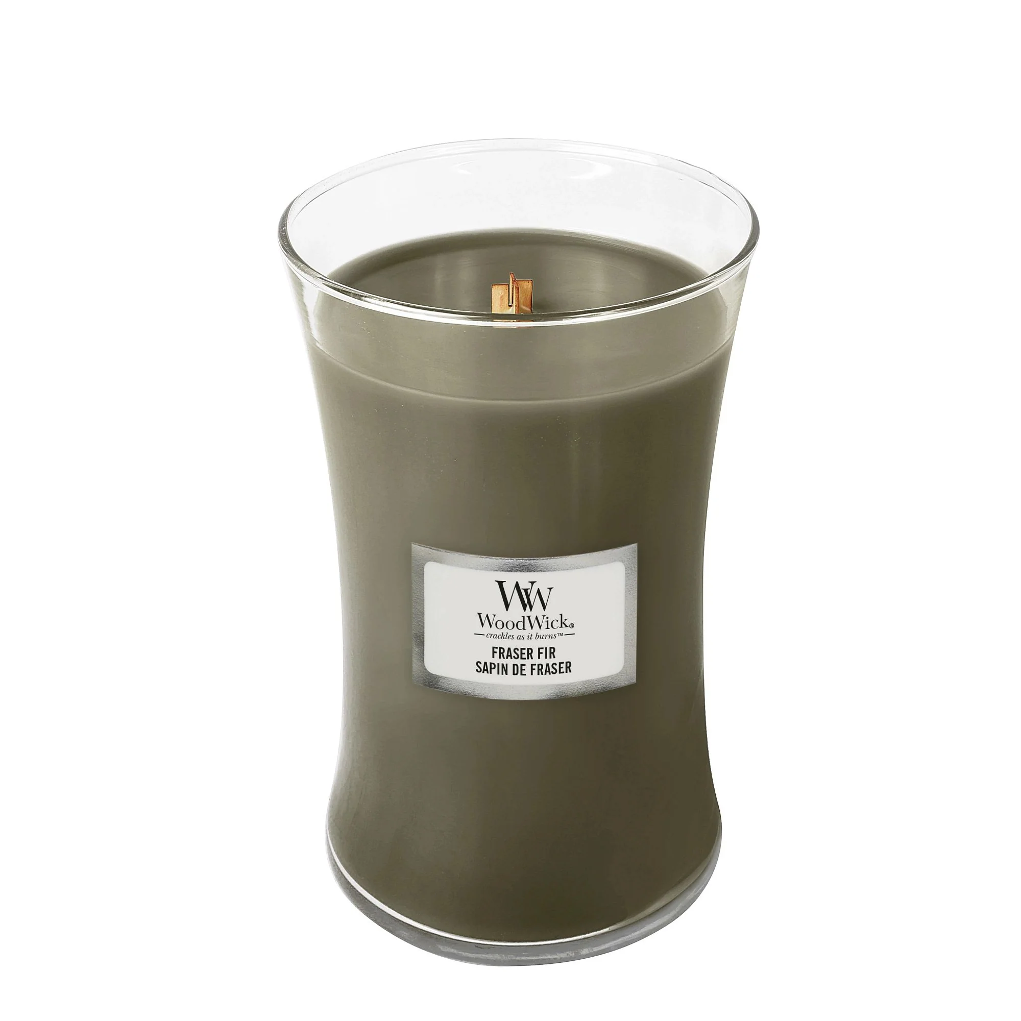 Frasier Fir Large Hourglass Wood Wick Candle - Image 2