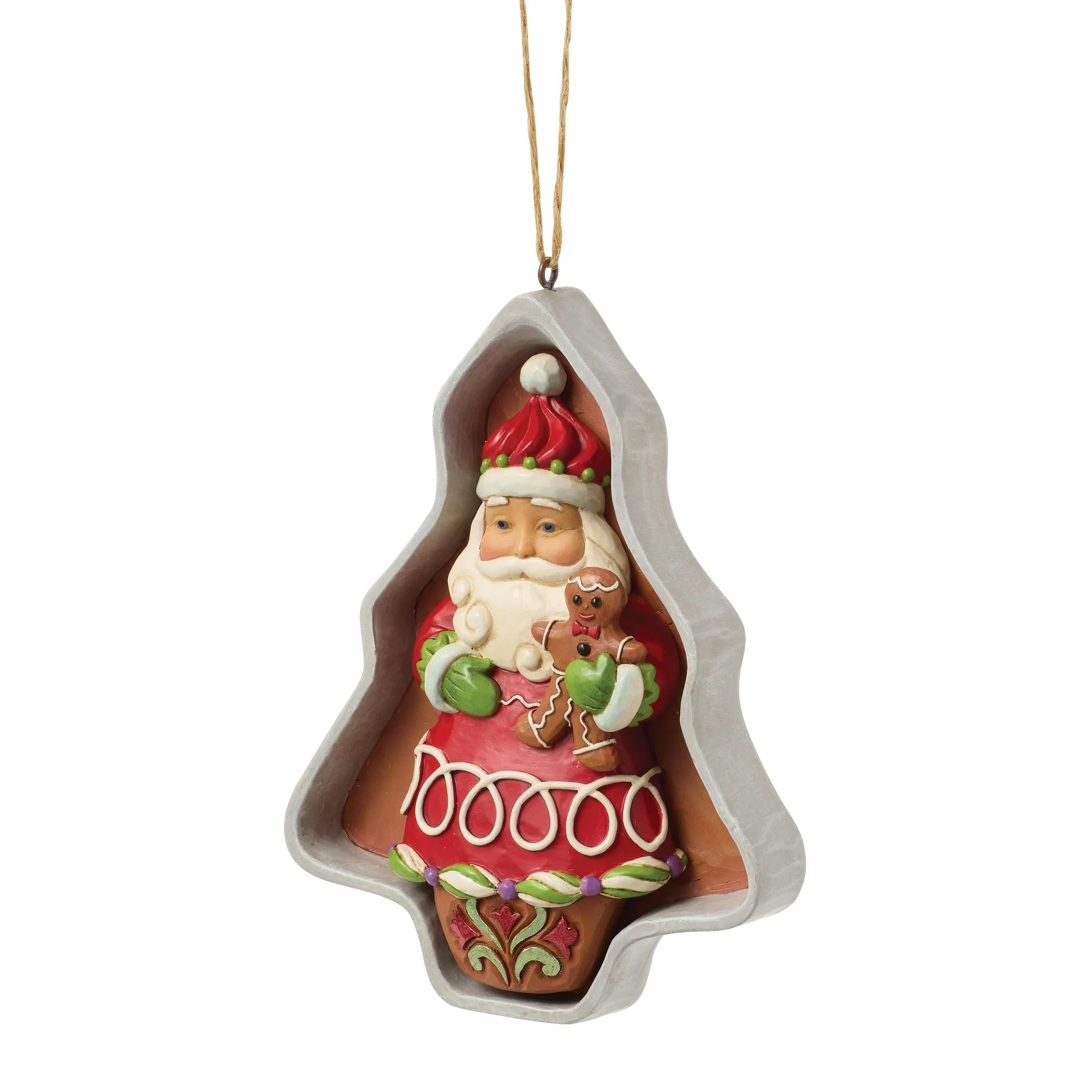 Gingerbread Cookie Cutter Santa Hanging Ornament - Image 2