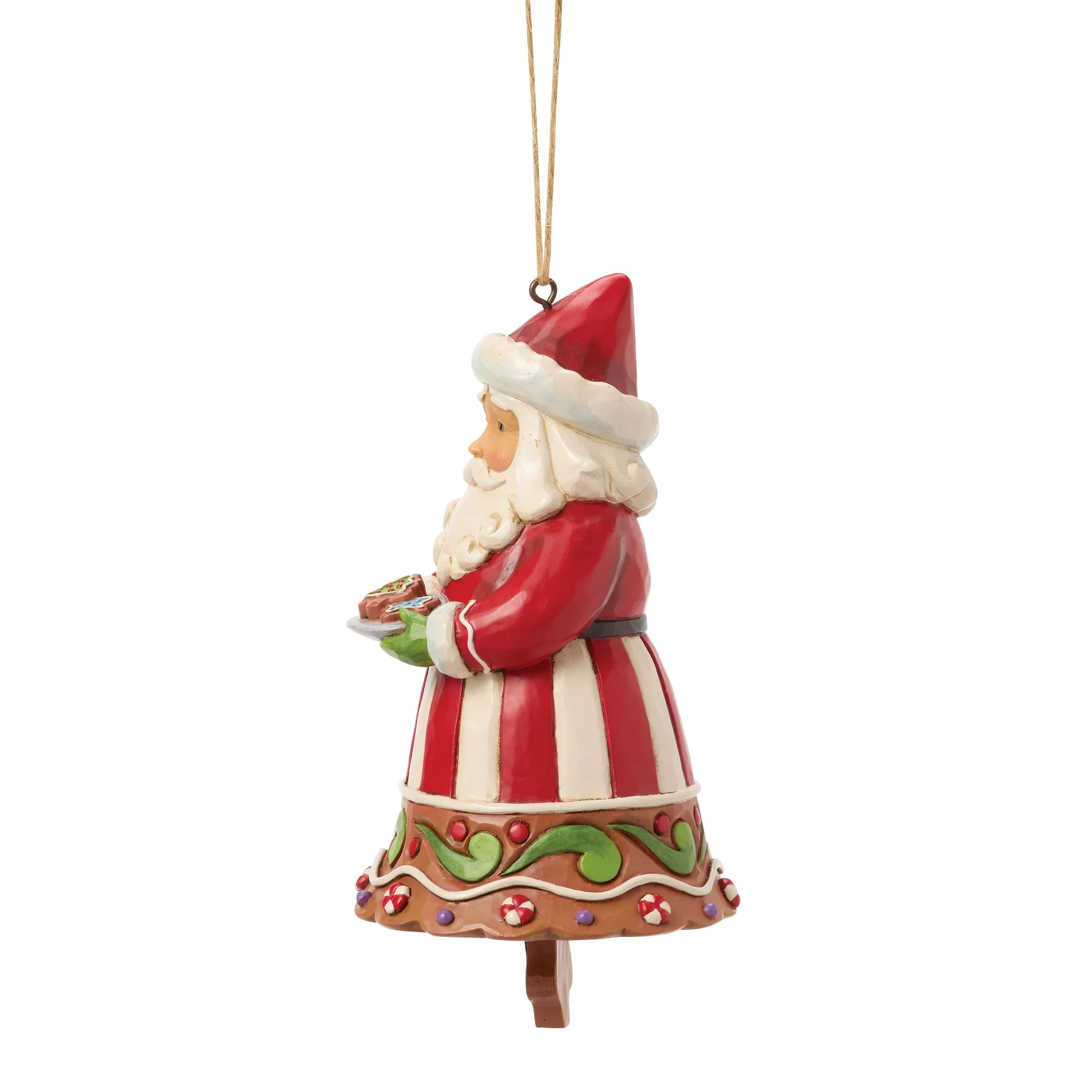 Gingerbread Santa Bell Hanging Ornament - Image 2