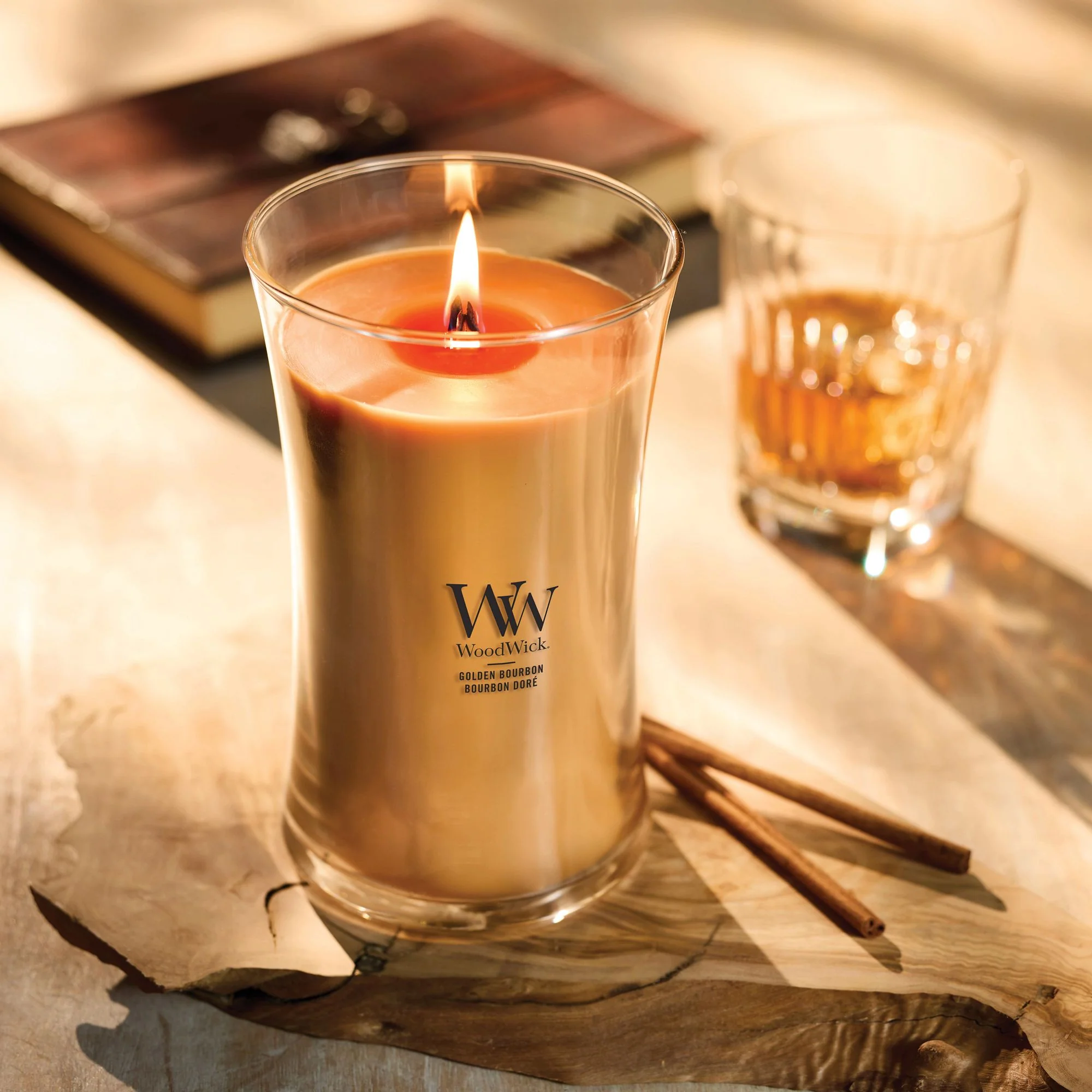 Golden Bourbon Large Hourglass by WoodWick - Image 2