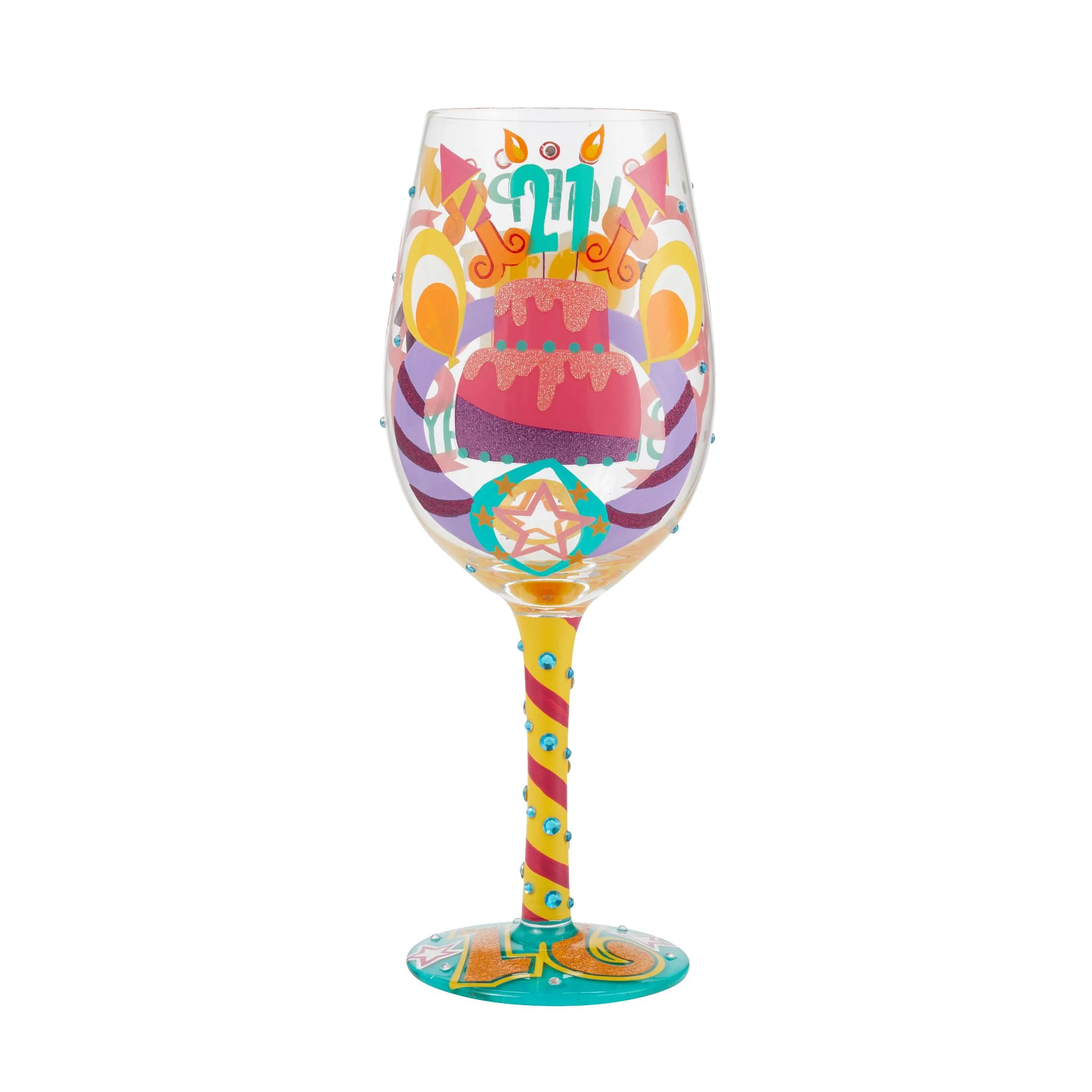 Happy 21st Birthday Wine Glass - Image 3