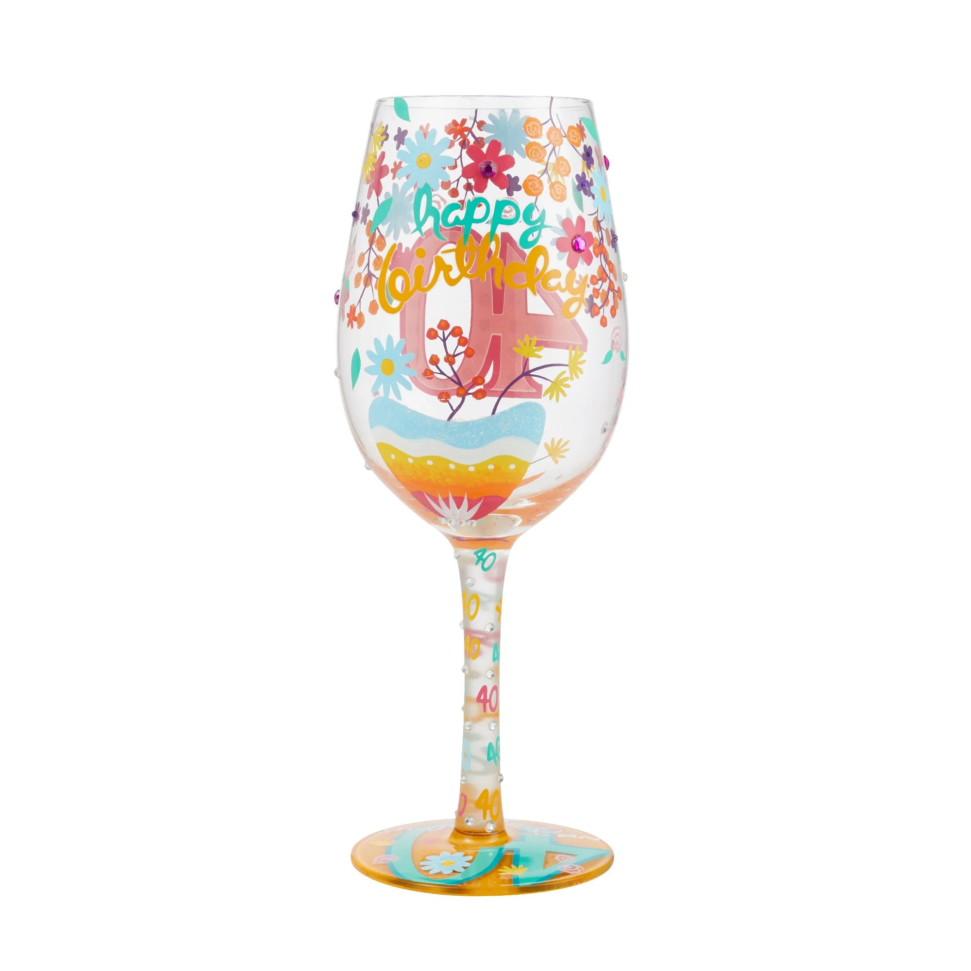 Happy 40th Birthday Wine Glass - Image 3