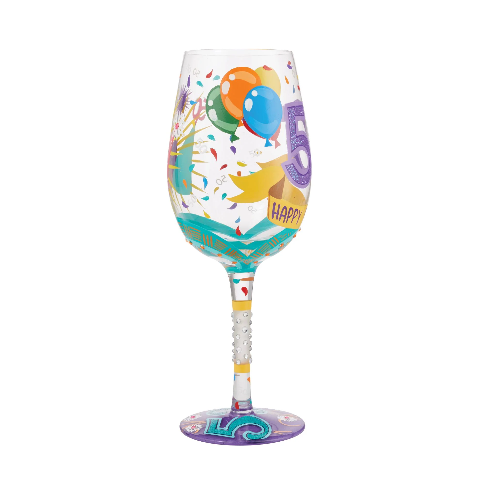 Happy 50th Birthday Wine Glass by Lolita - Image 3
