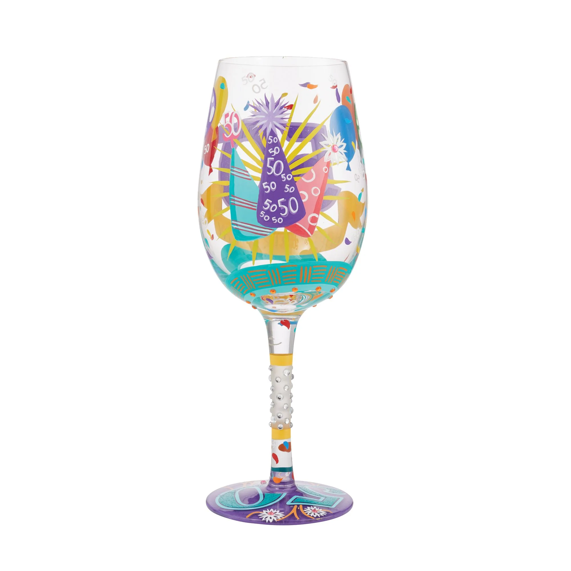 Happy 50th Birthday Wine Glass by Lolita - Image 4