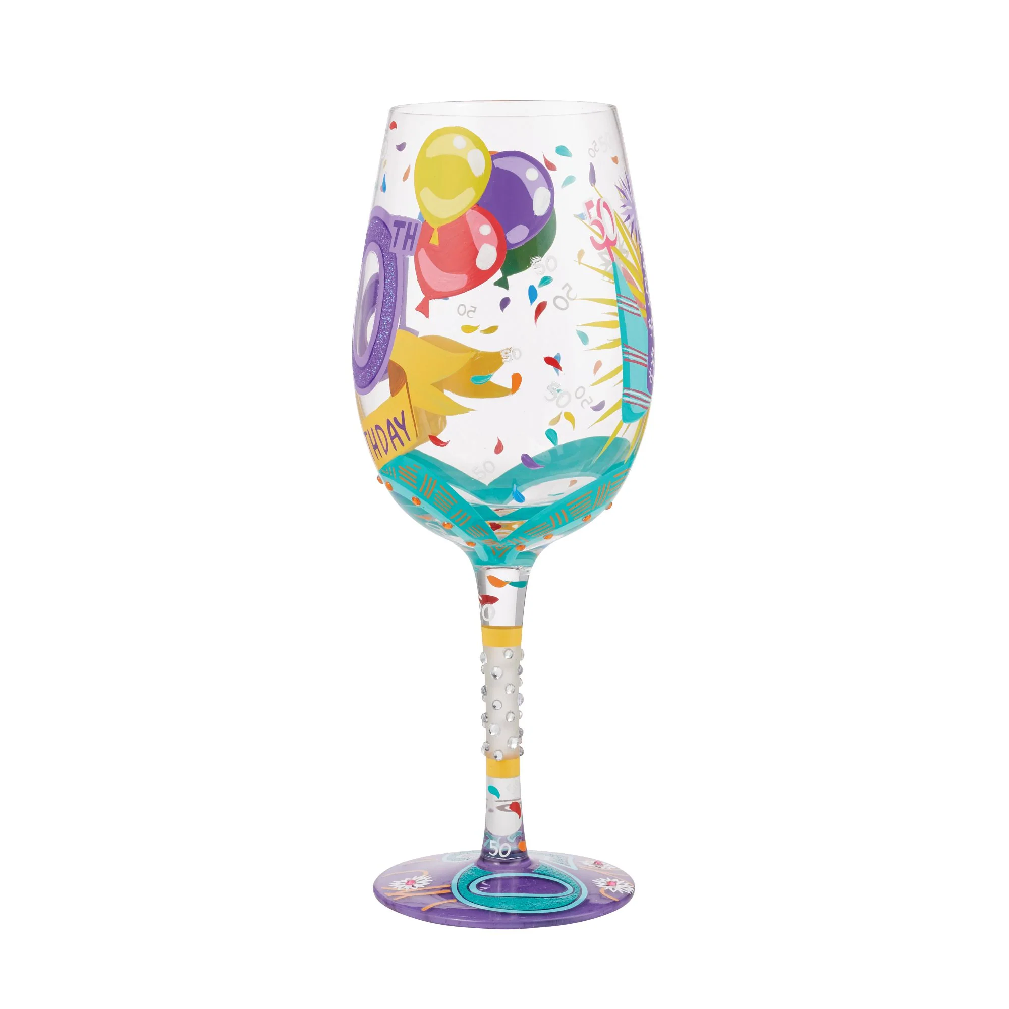 Happy 50th Birthday Wine Glass by Lolita - Image 5
