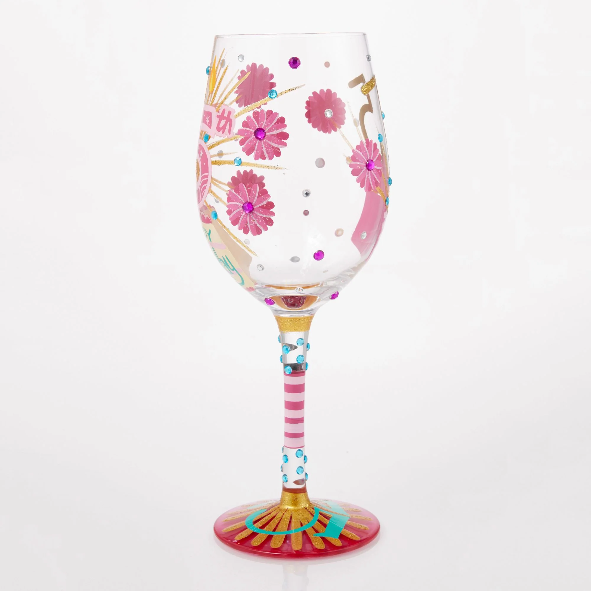 Happy 75th Birthday Wine Glass - Image 3