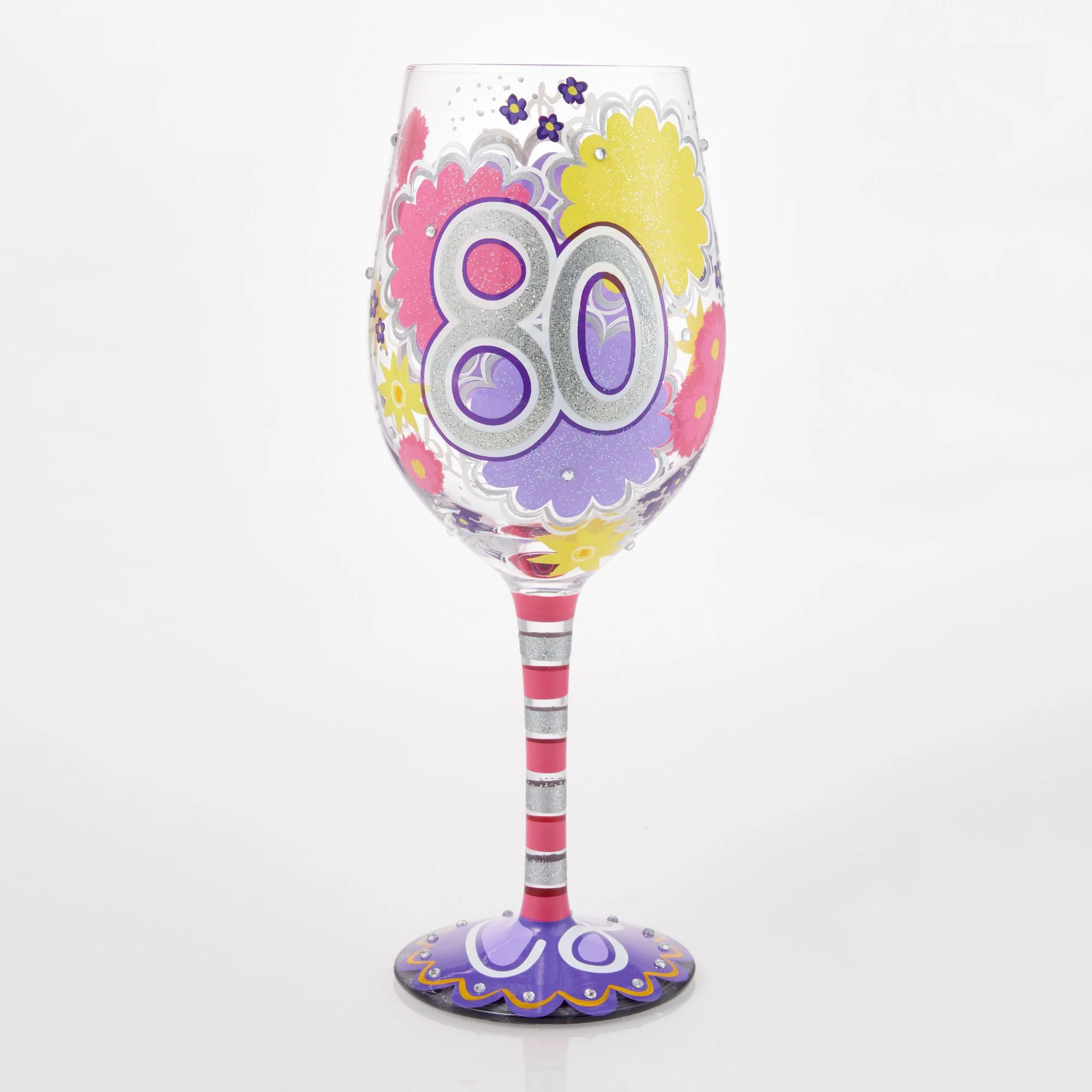 Happy 80th Birthday Wine Glass - Image 4