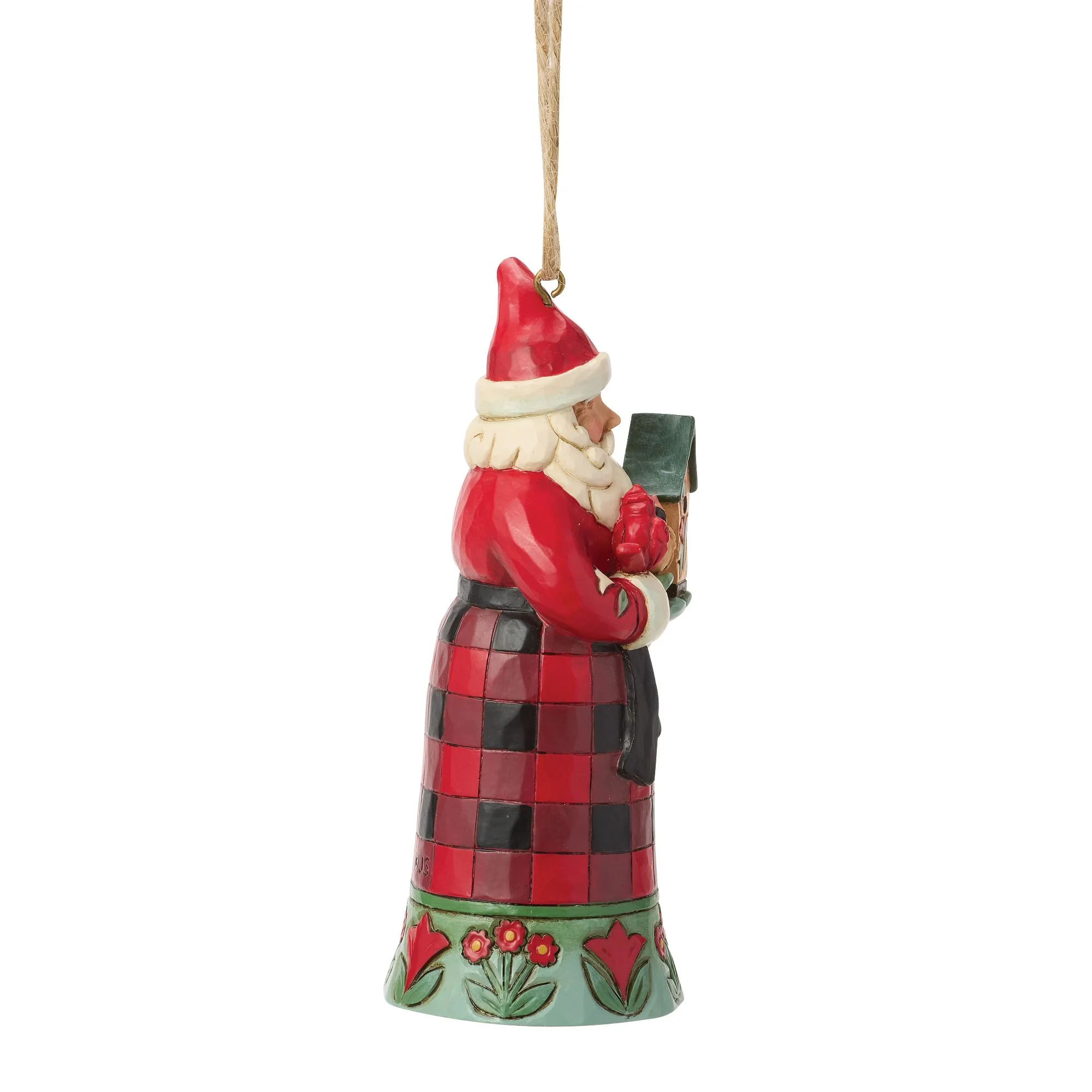 Highland Glen Santa with Cardinal Hanging Ornament - Image 4