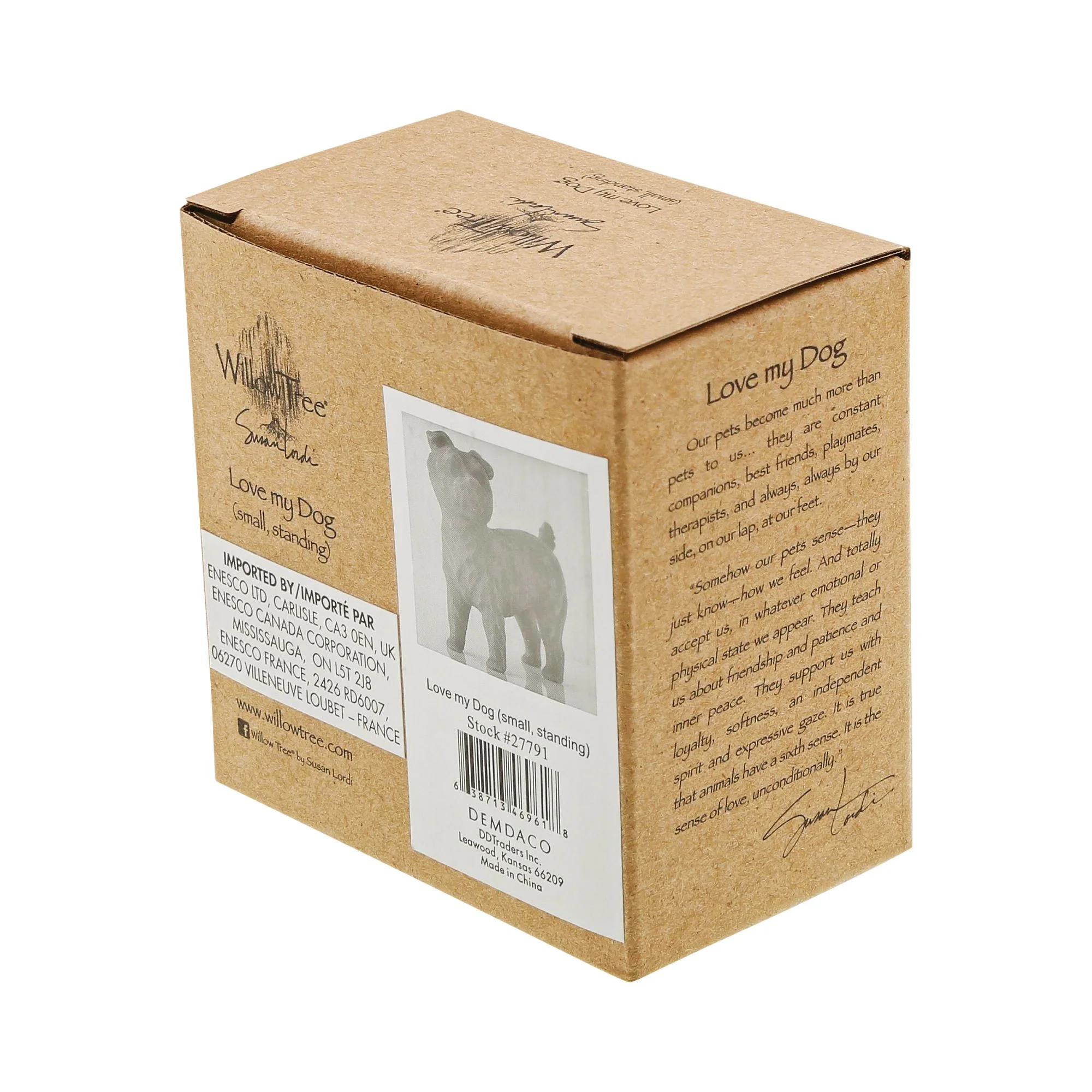 Love my Dog (small, standing) Figurine by Willow Tree - Image 3