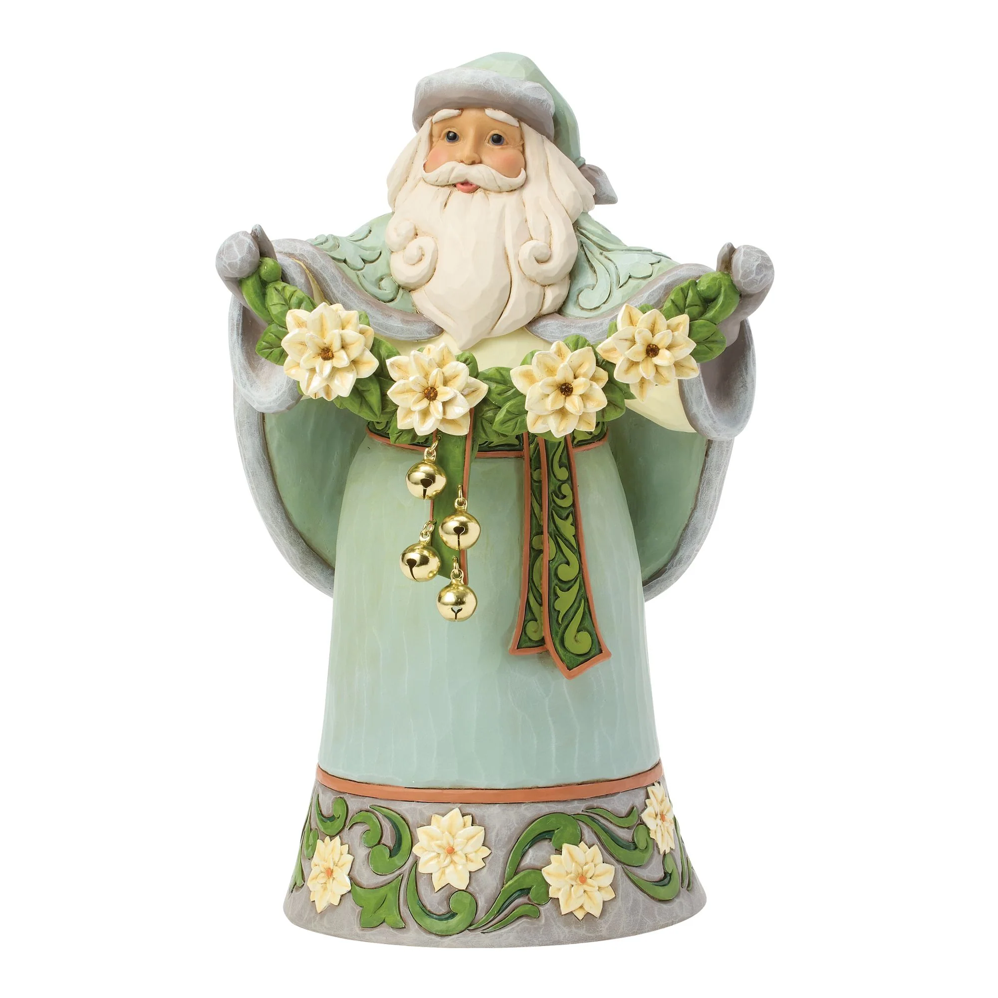 Opal & Moss Santa with Poinsettias - Image 2