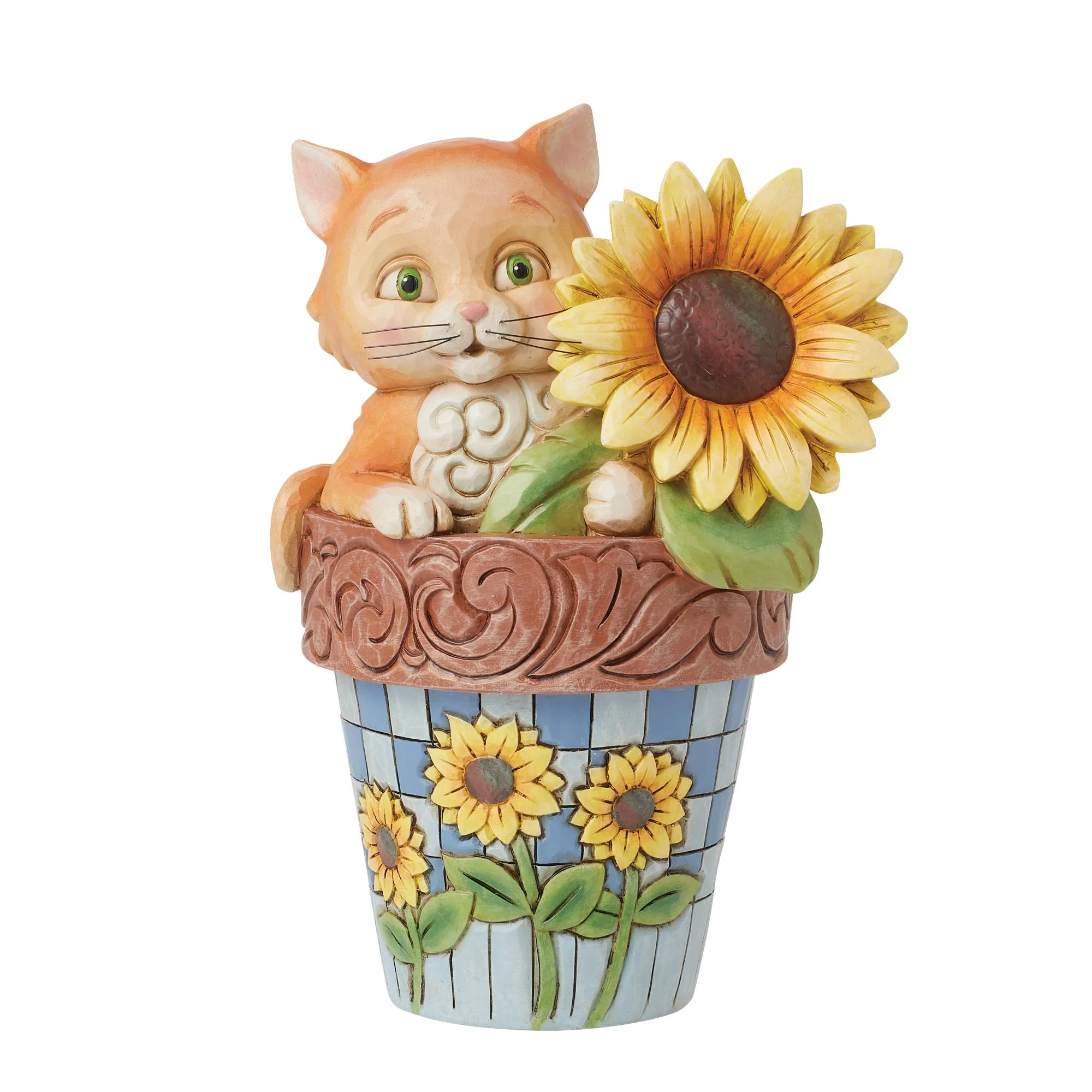 Paws 'n' Petals (Cat in Flowerpot Figurine) - Heartwood Creek by Jim Shore