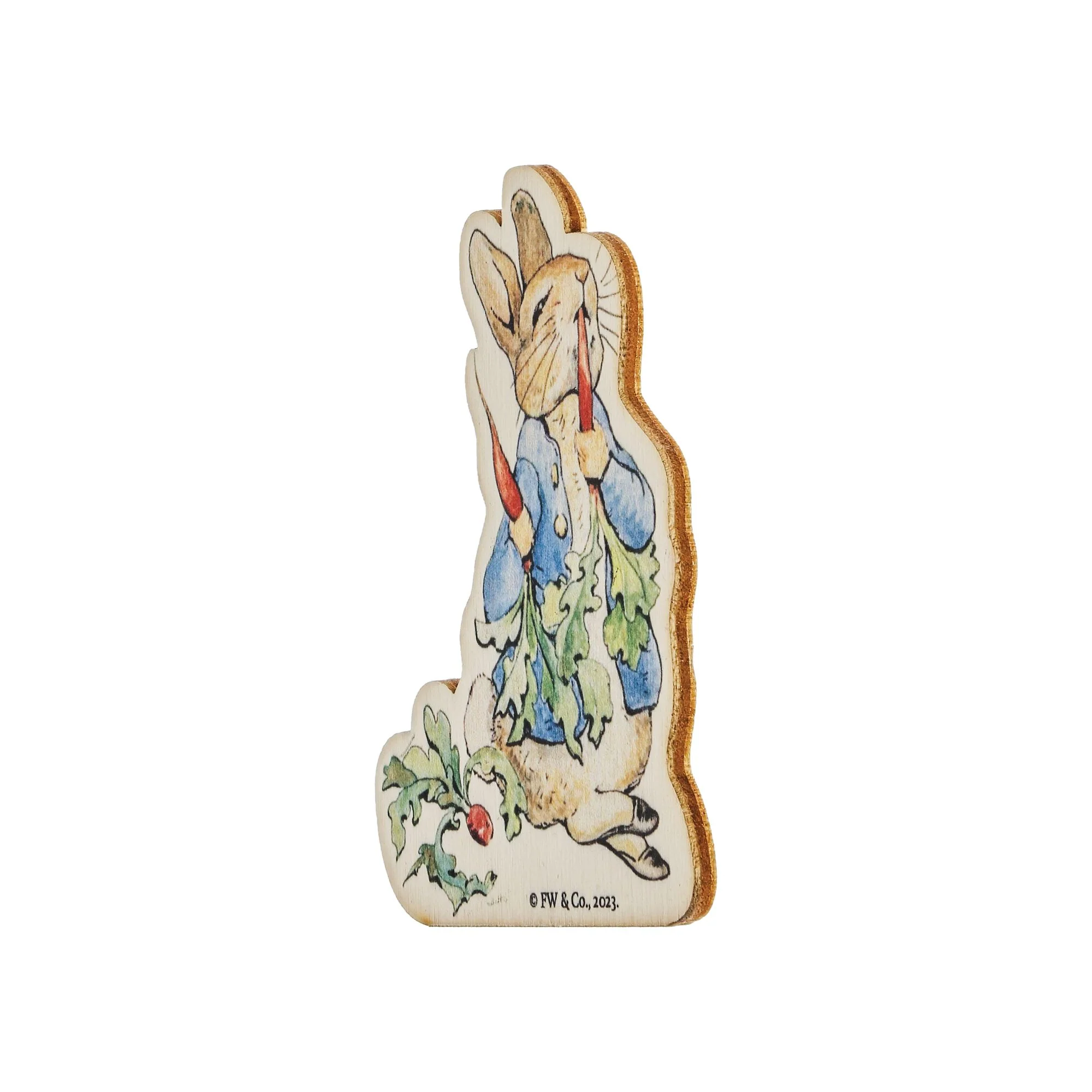 Peter Rabbit with Radishes Wooden Magnet - Image 2