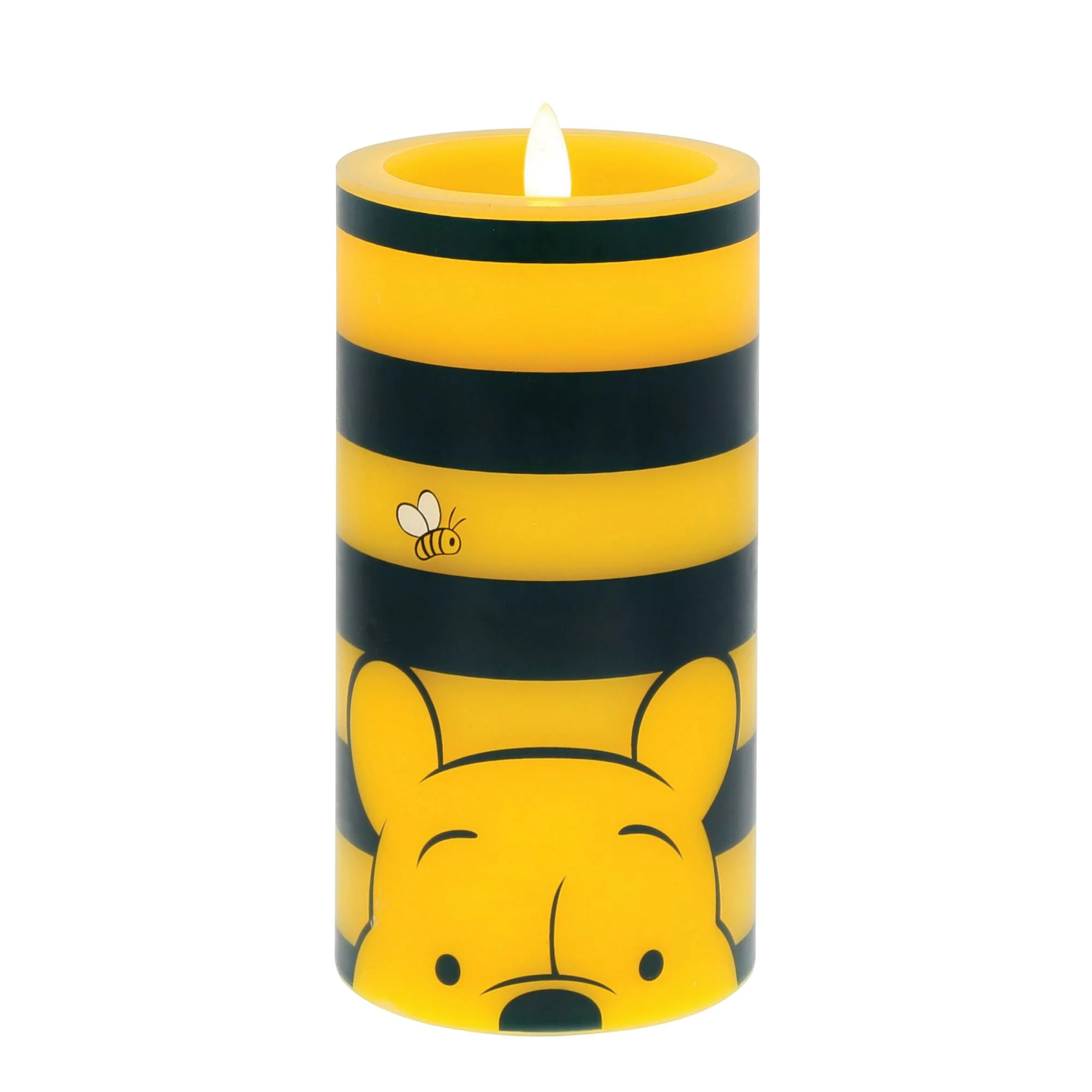 Pooh Black & Yellow Stripe LED Candle