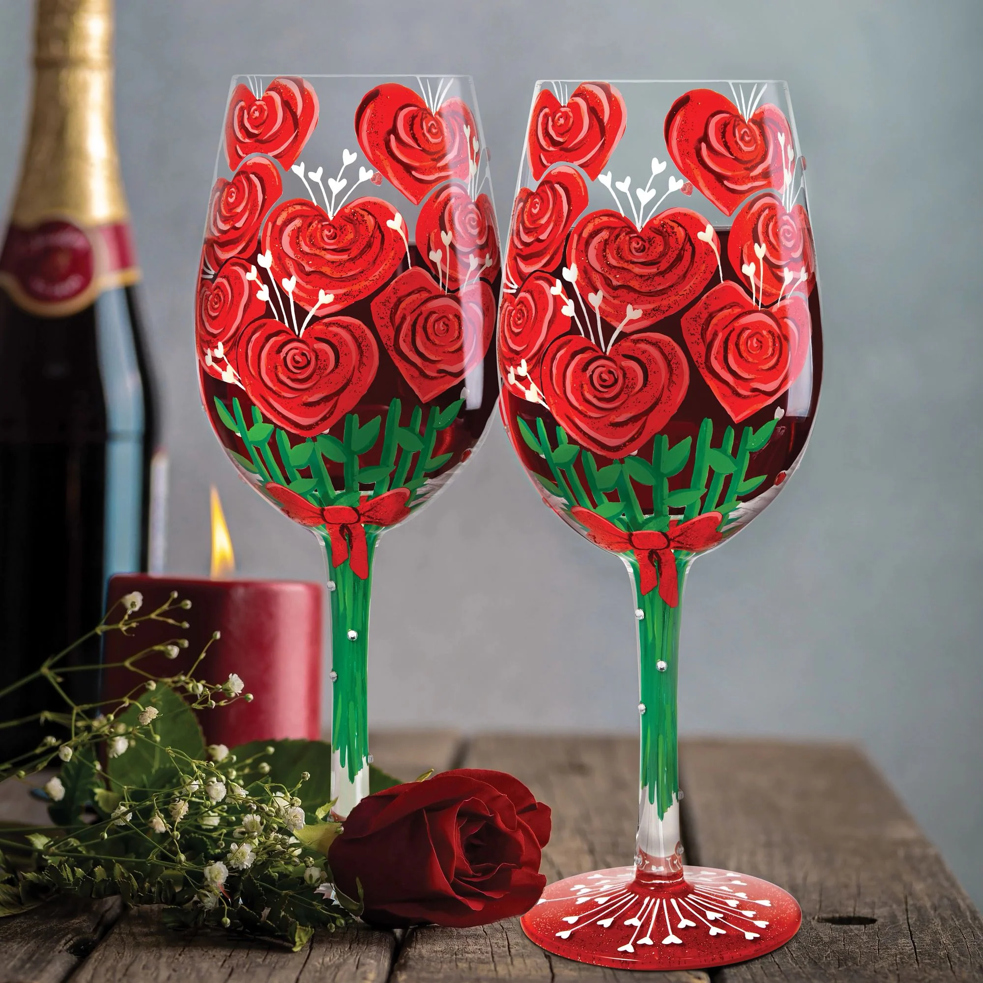 Rose Bouquet Wine Glass by Lolita - Image 2