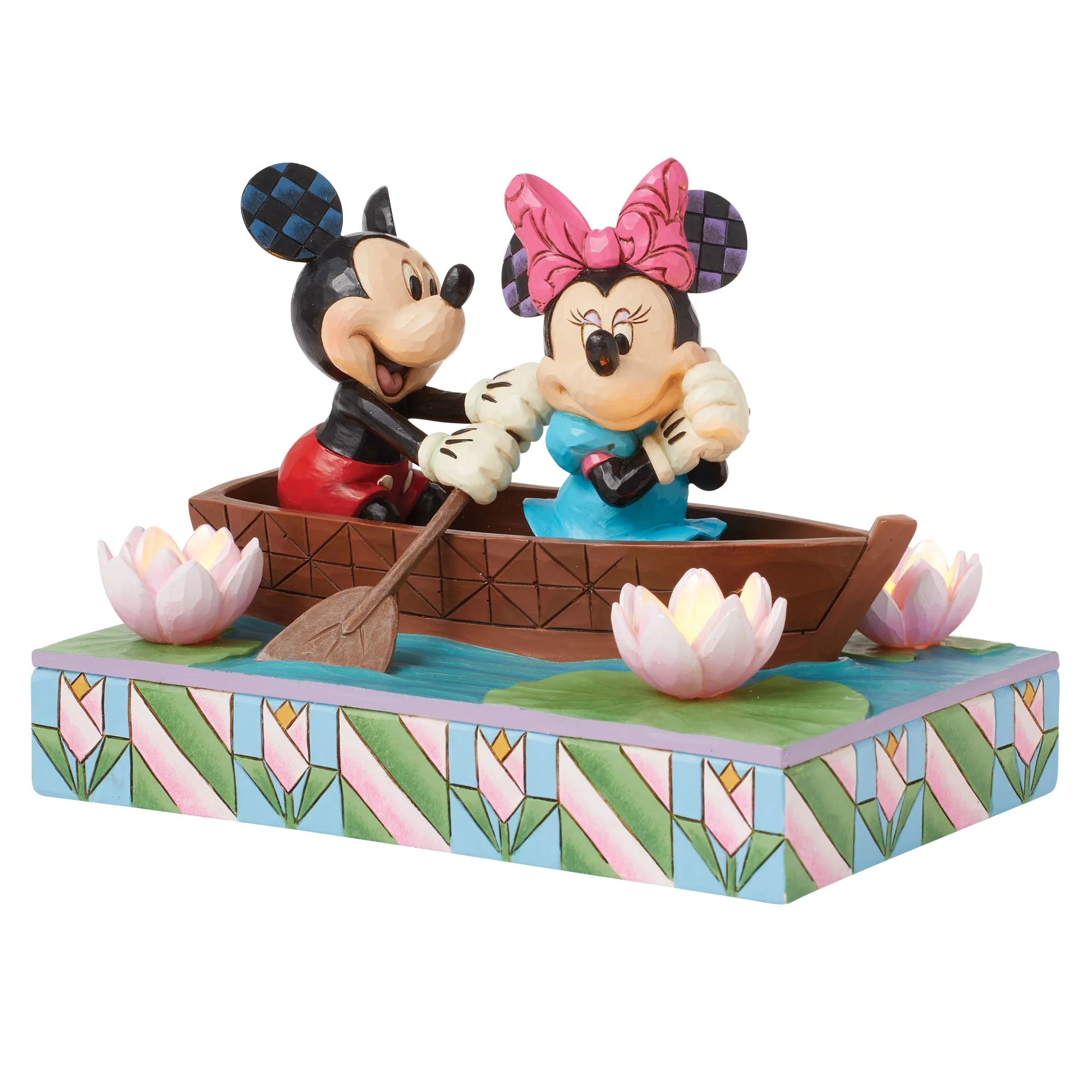 Row-mance is in the Air (Mickey & Minnie in a Rowboat Light-up Figurine) - Disney Traditions by Jim Shore - Image 3