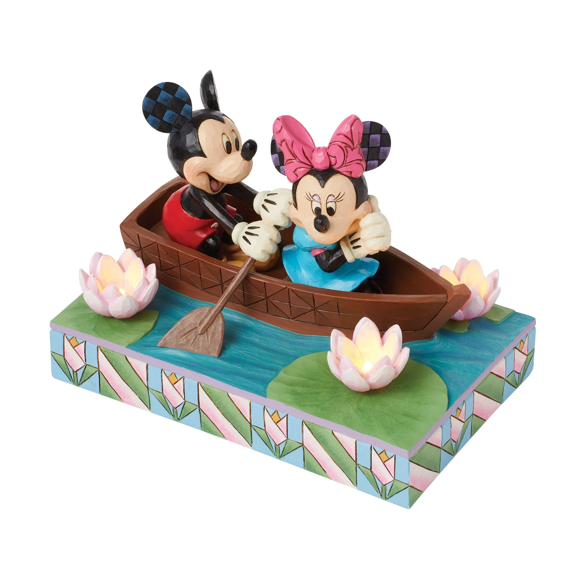 Row-mance is in the Air (Mickey & Minnie in a Rowboat Light-up Figurine) - Disney Traditions by Jim Shore - Image 5