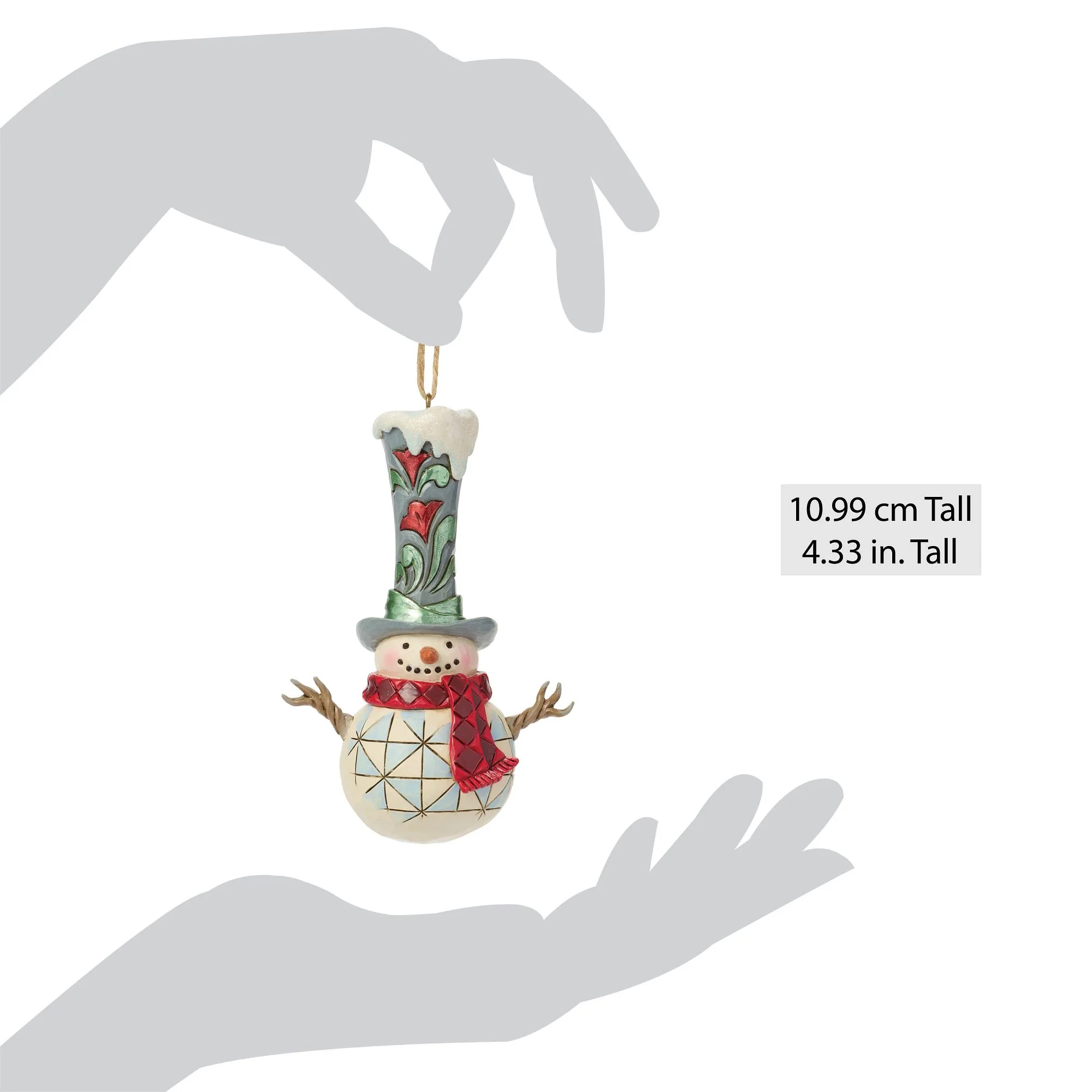 Snowman with a Tall hat Hanging Ornament - Image 5