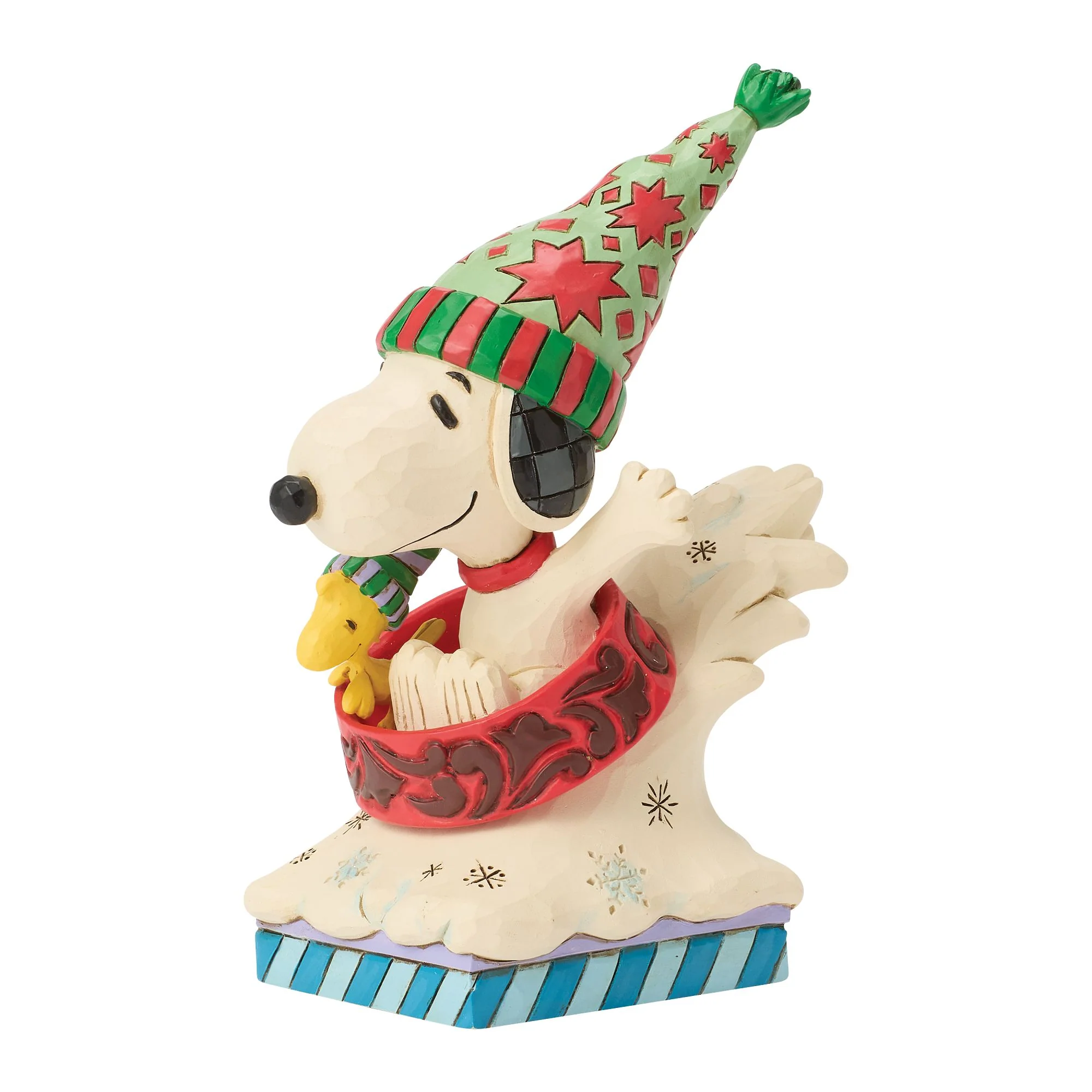 Snowy Shenanigans (Snoopy and Woodstock Dog Bowl Sled Figurine) - Image 3