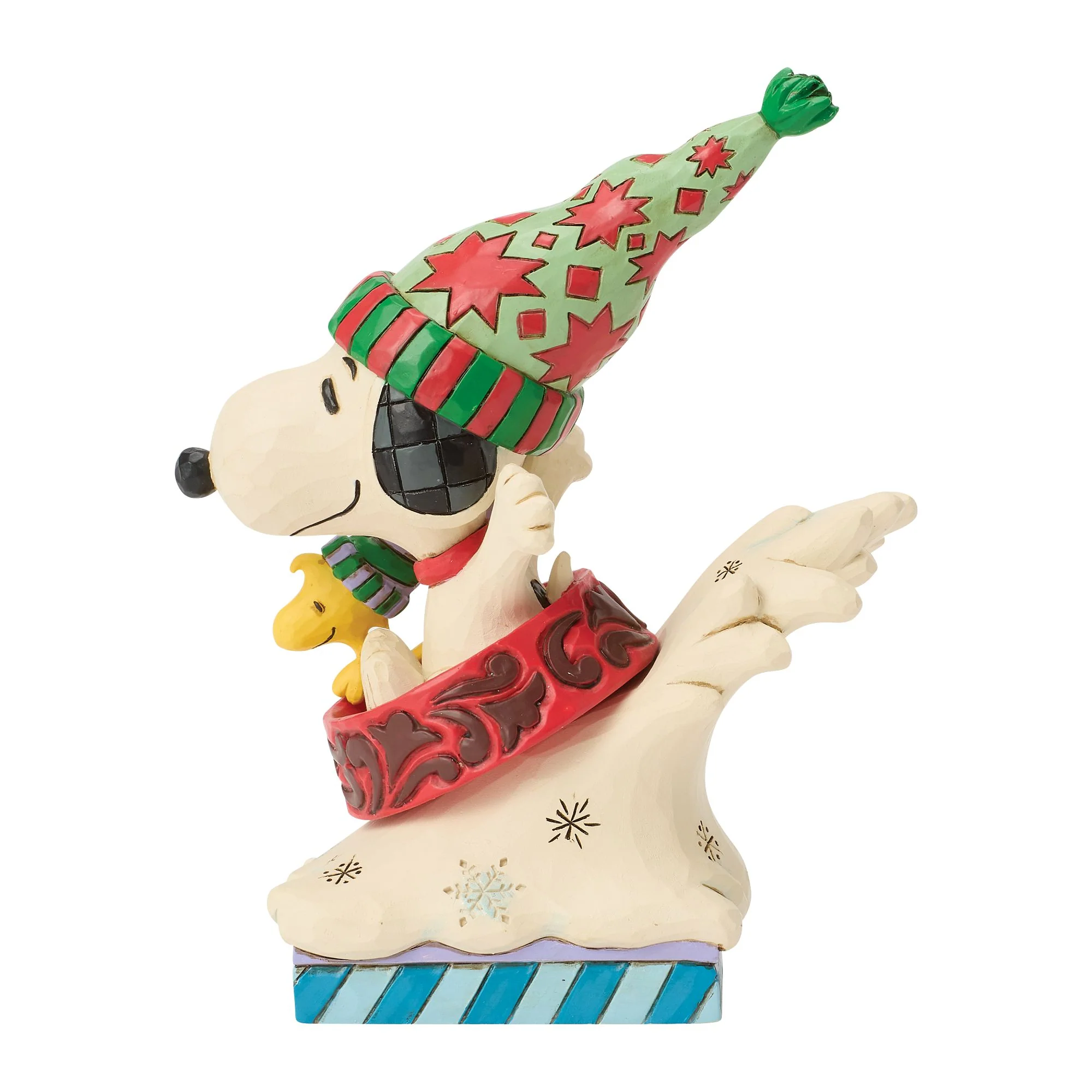 Snowy Shenanigans (Snoopy and Woodstock Dog Bowl Sled Figurine) - Image 4