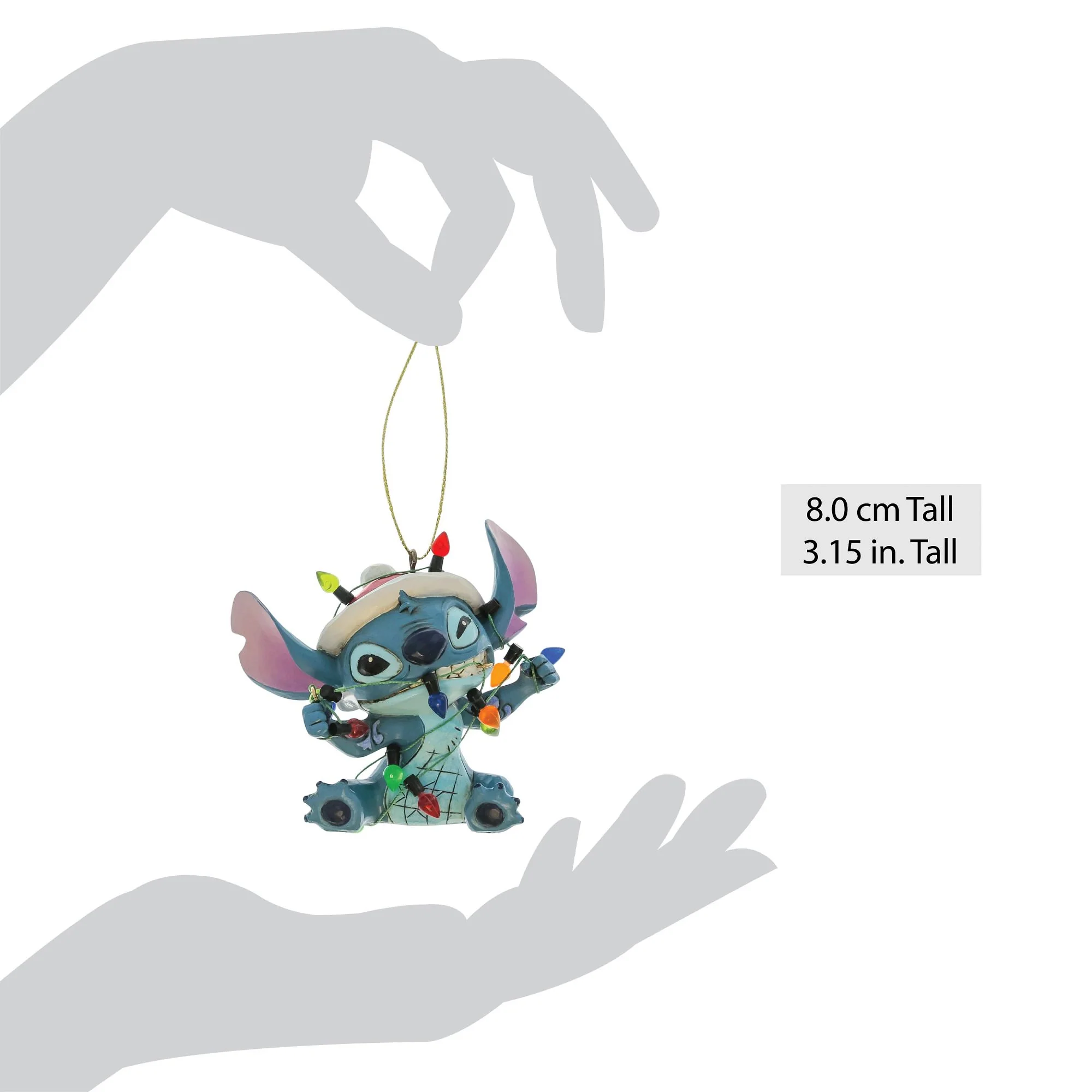 Stitch Wrapped in Christmas Lights Hanging Ornament - Image 5