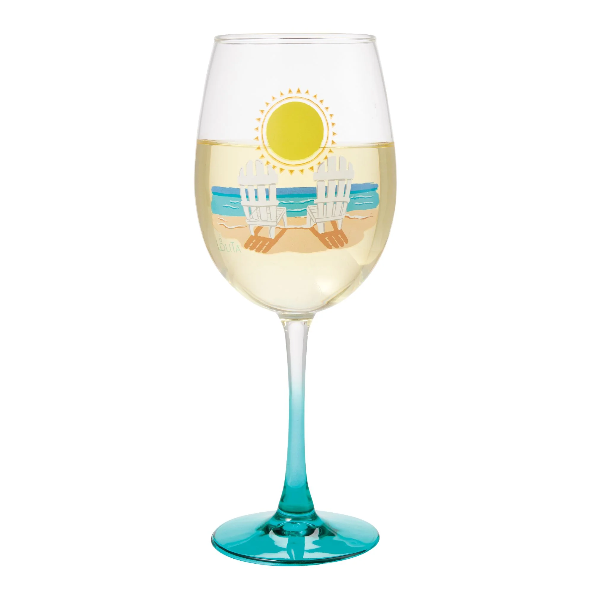Sun on the Beach Wine Glass - Image 2