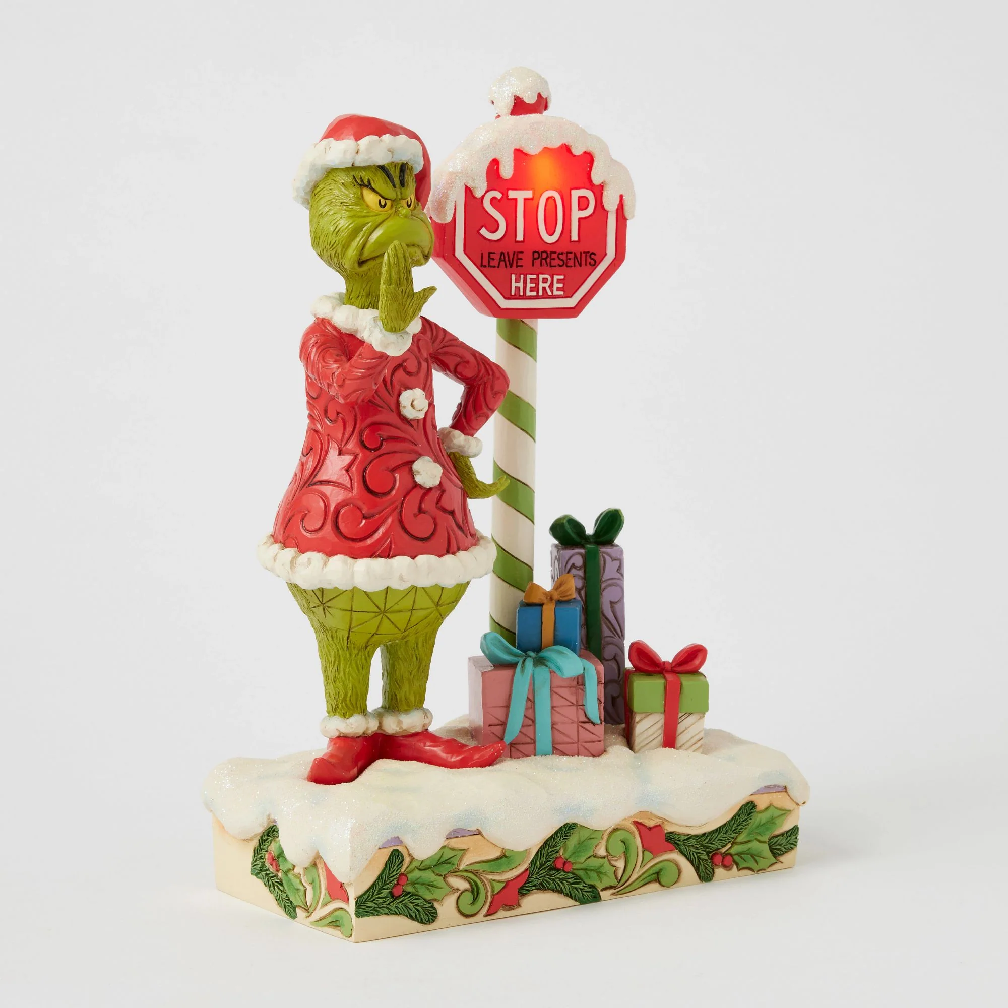 The Grinch with Flashing Stop Sign Figurine - Image 3