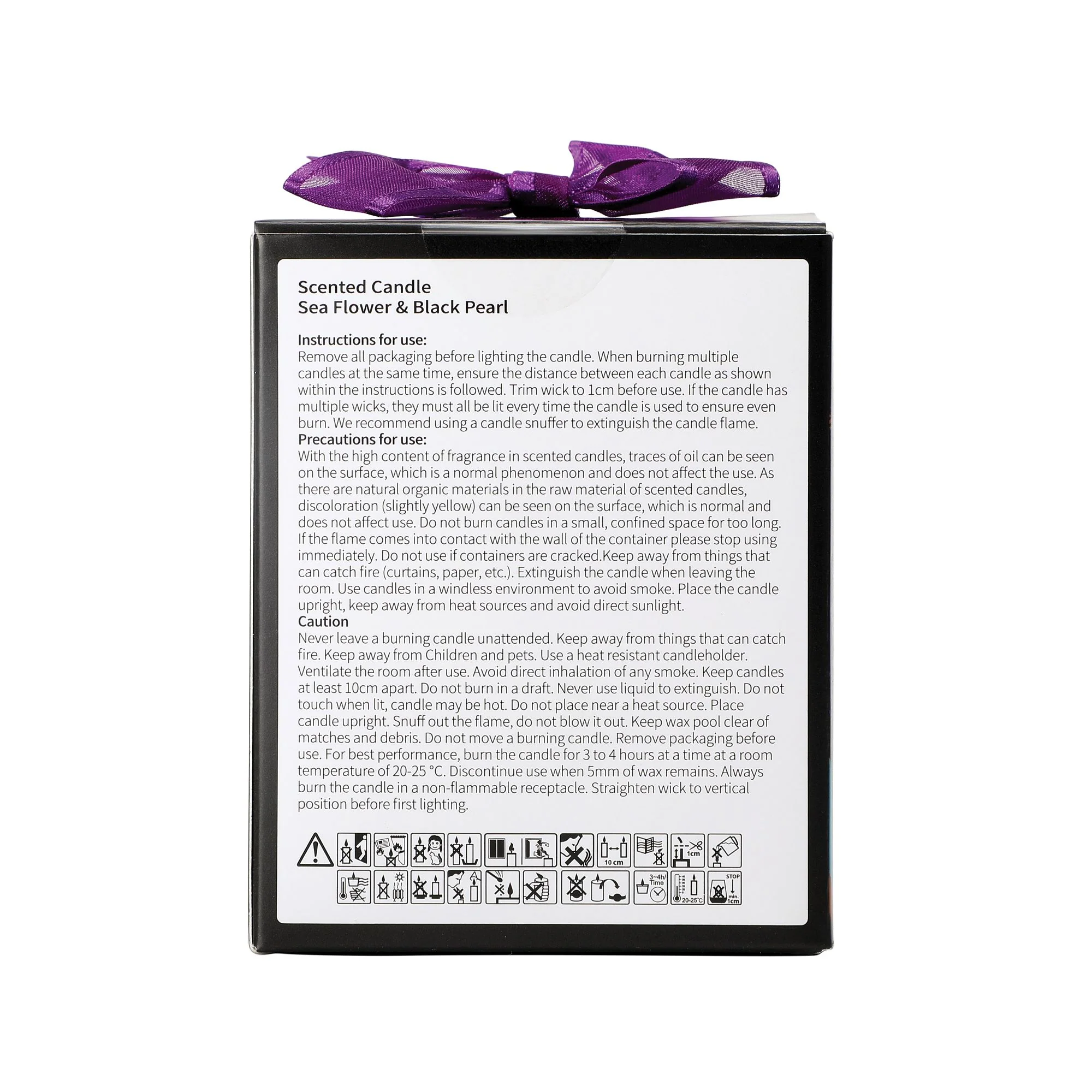 Ursula Sea Flower & Black Pearl Frosted Glass Candle - Image 6