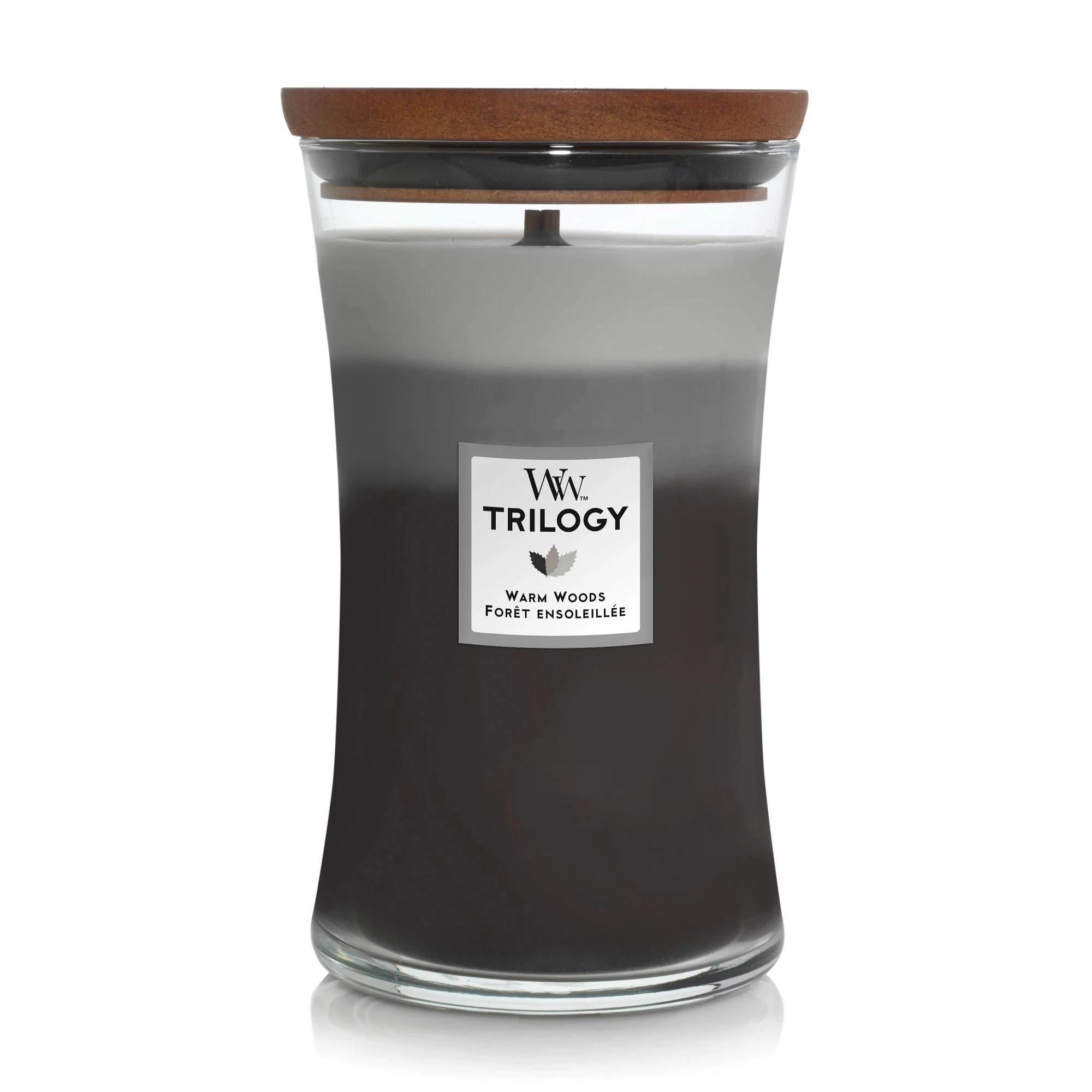 Warm Woods Trilogy Large Hourglass Wood Wick Candle
