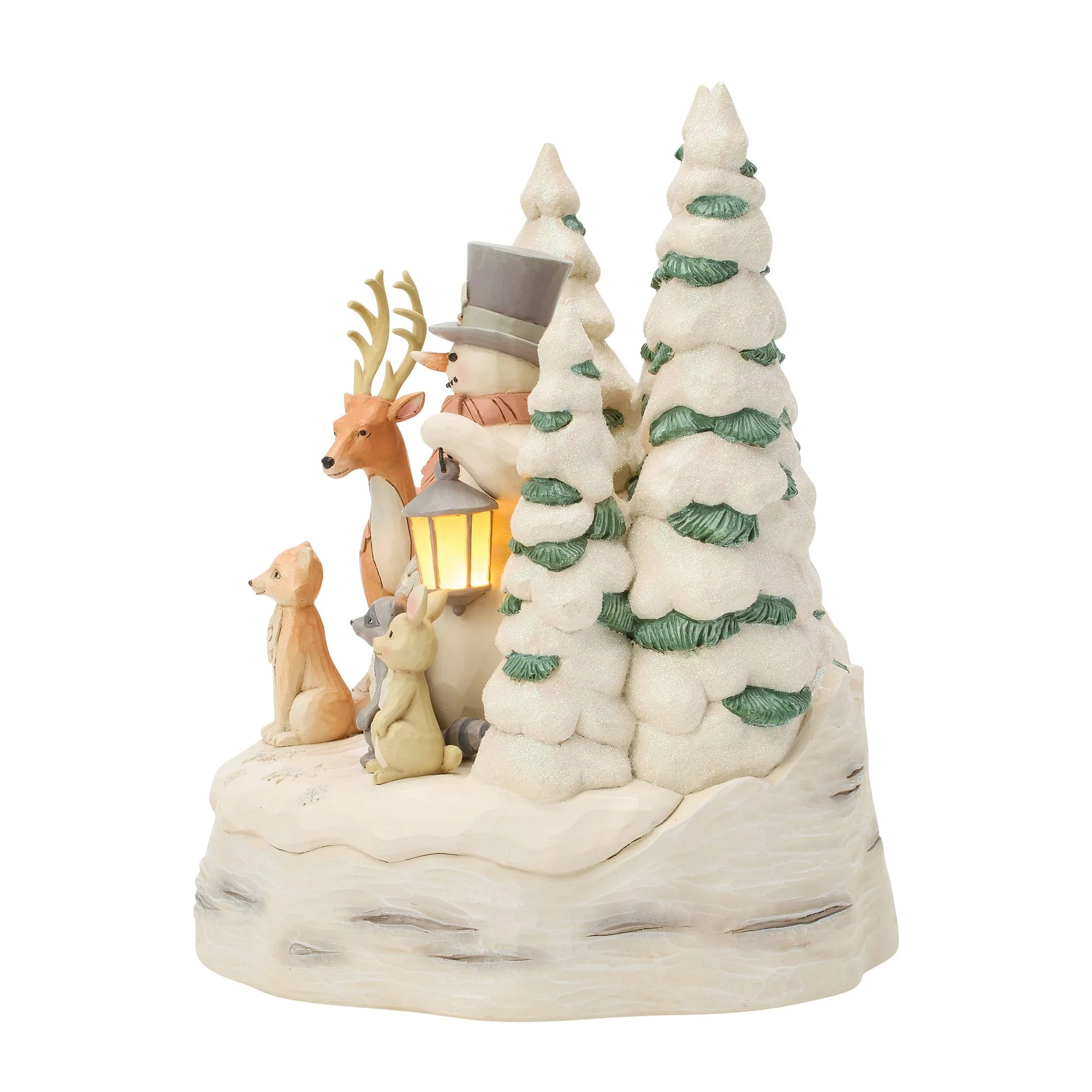 White Woodland Snowman with Forest Animals - Image 3
