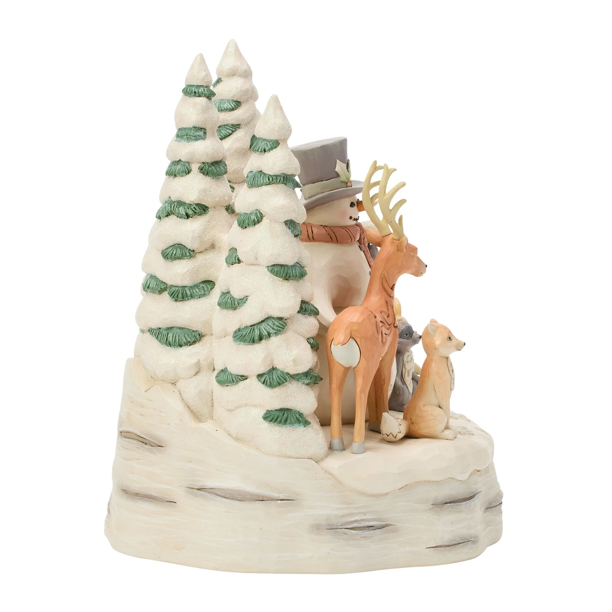 White Woodland Snowman with Forest Animals - Image 5